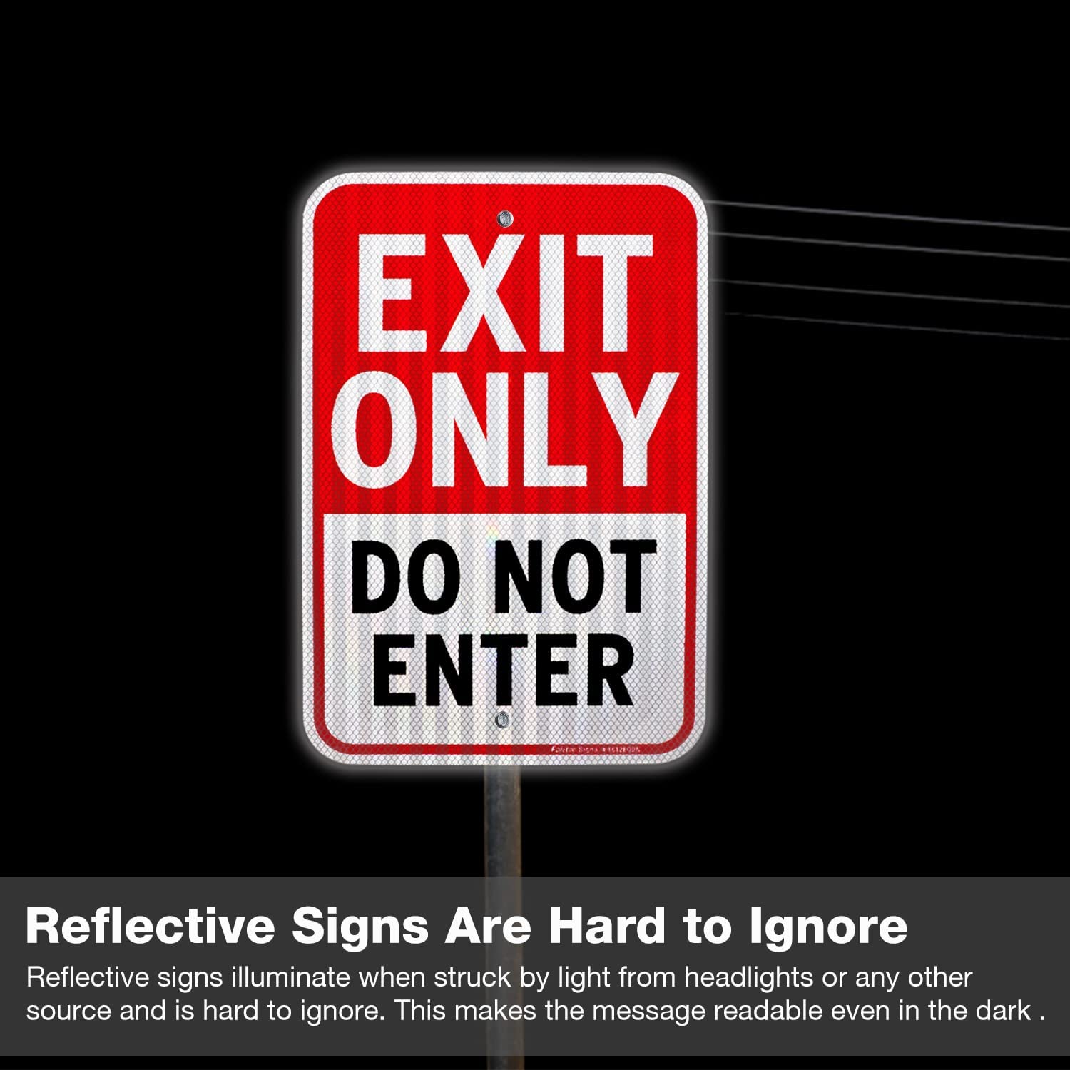 Faittoo Exit Only - Do Not Enter Sign, 18 x 12 Inches Engineer Grade Reflective Sheeting Rust Free Aluminum, UV Protected, Weather/Fade Resistant, Easy to Install and Read, Indoor/ Outdoors Use