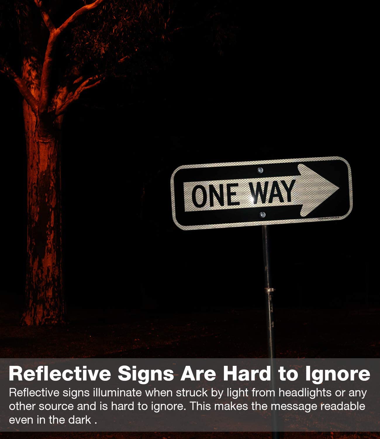 One Way Sign with Left Arrow, 18x6 Inches Engineer Grade Reflective Ru