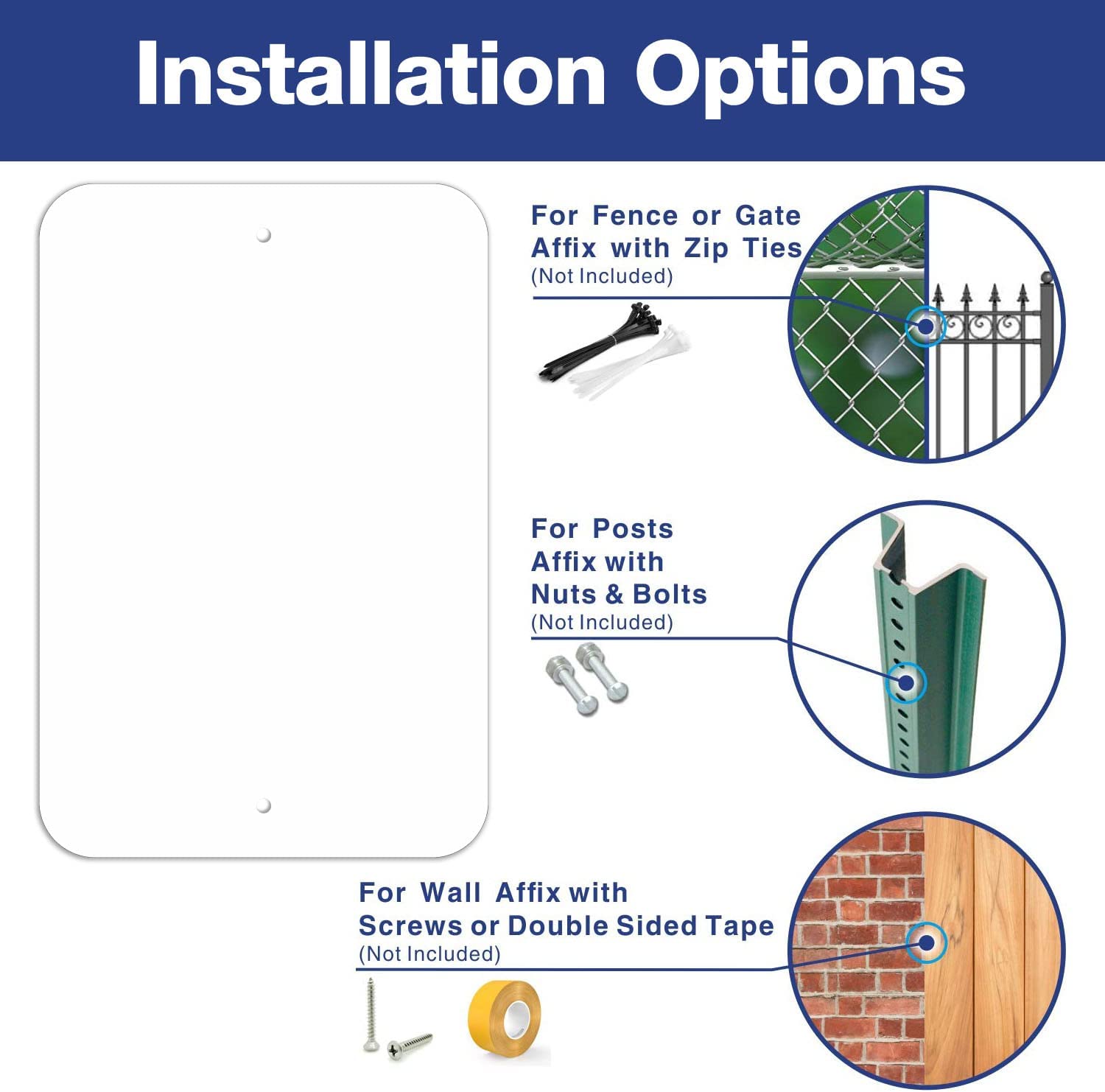 Faittoo Blank Write-On Metal Sign, Rust Free Aluminum, UV Protected, Waterproof, Weather Resistant, Durable Ink, Easy to Mount