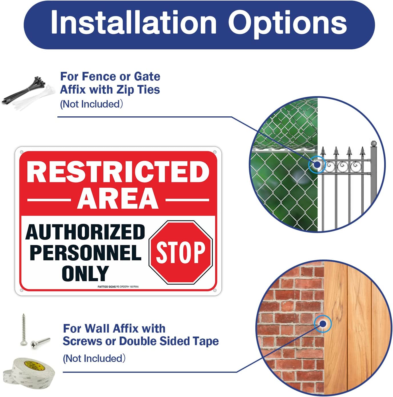 Restricted Area Sign Authorized Personnel Only, Do Not Enter Sign, 10 x 7 Inches .40 Rust Free Aluminum, UV Protected, Waterproof, Weather Resistant, Durable Ink, Easy to Mount