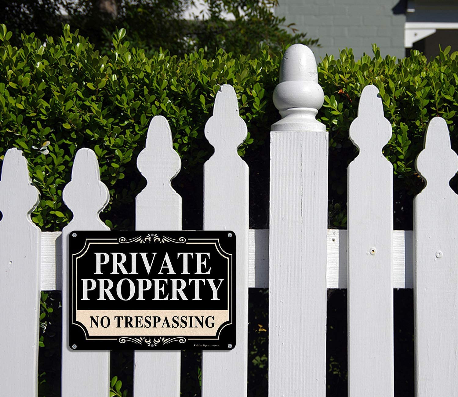 No Trespassing Signs Private Property,14x10 Inch Rust Free Aluminum Metal Sign,Reflective,Fade Resistant,UV Protected,Weatherproof Up to 7 Years Indoor/Outdoor Use