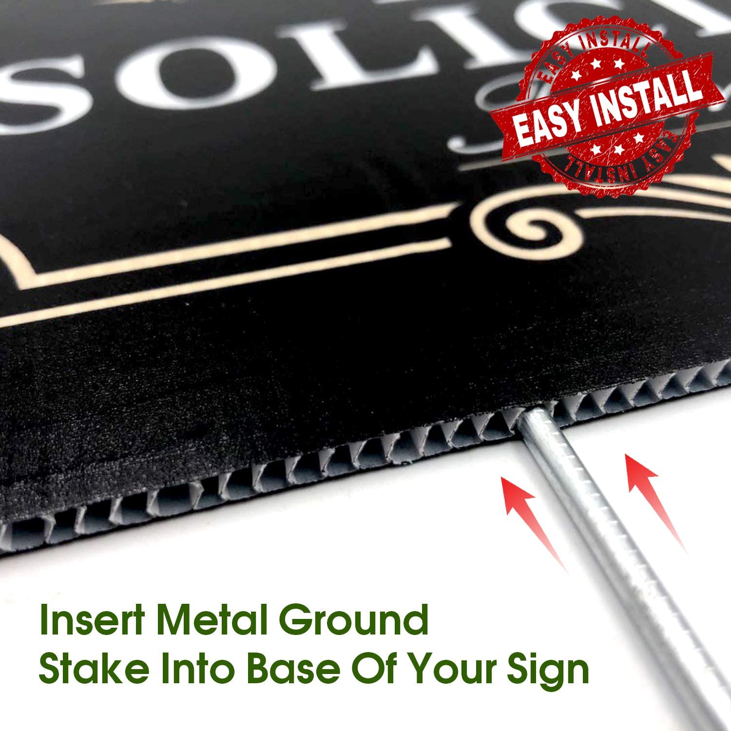 Faittoo No Soliciting Sign for House Yard with Metal Stakes, 12 x 8 Heavy Duty Aluminum, Reflective, Fade Resistant,Weatherproof, UV Protected, Easy to Assemble, Up to 7 Years Outdoor Use