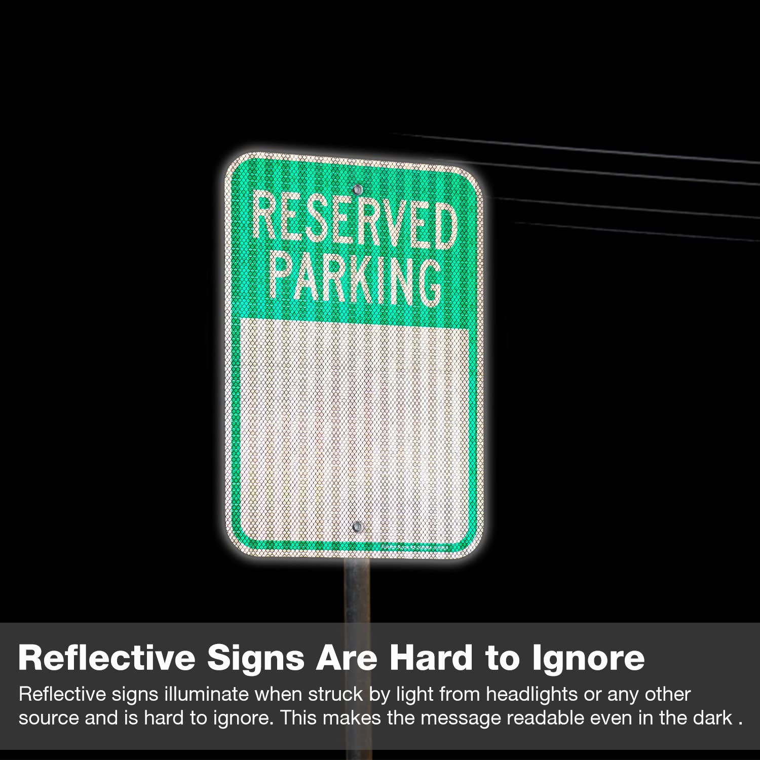 Faittoo Blank Reserved Parking Sign,18 x 12 Inch Engineer Grade Reflective Aluminum, Weather/Fade Resistant, UV Protected, Easy to Install and Read, Indoor/Outdoors Use