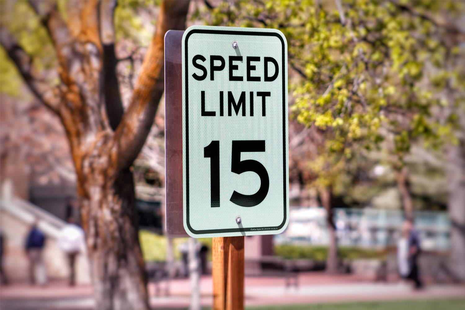 (4 Pack) Speed Limit 15 MPH Sign, 18 x 12 Inches Engineer Grade Reflective Sheeting, Rust Free Aluminum, Weather Resistant, Waterproof, Durable Ink, Easy to Mount