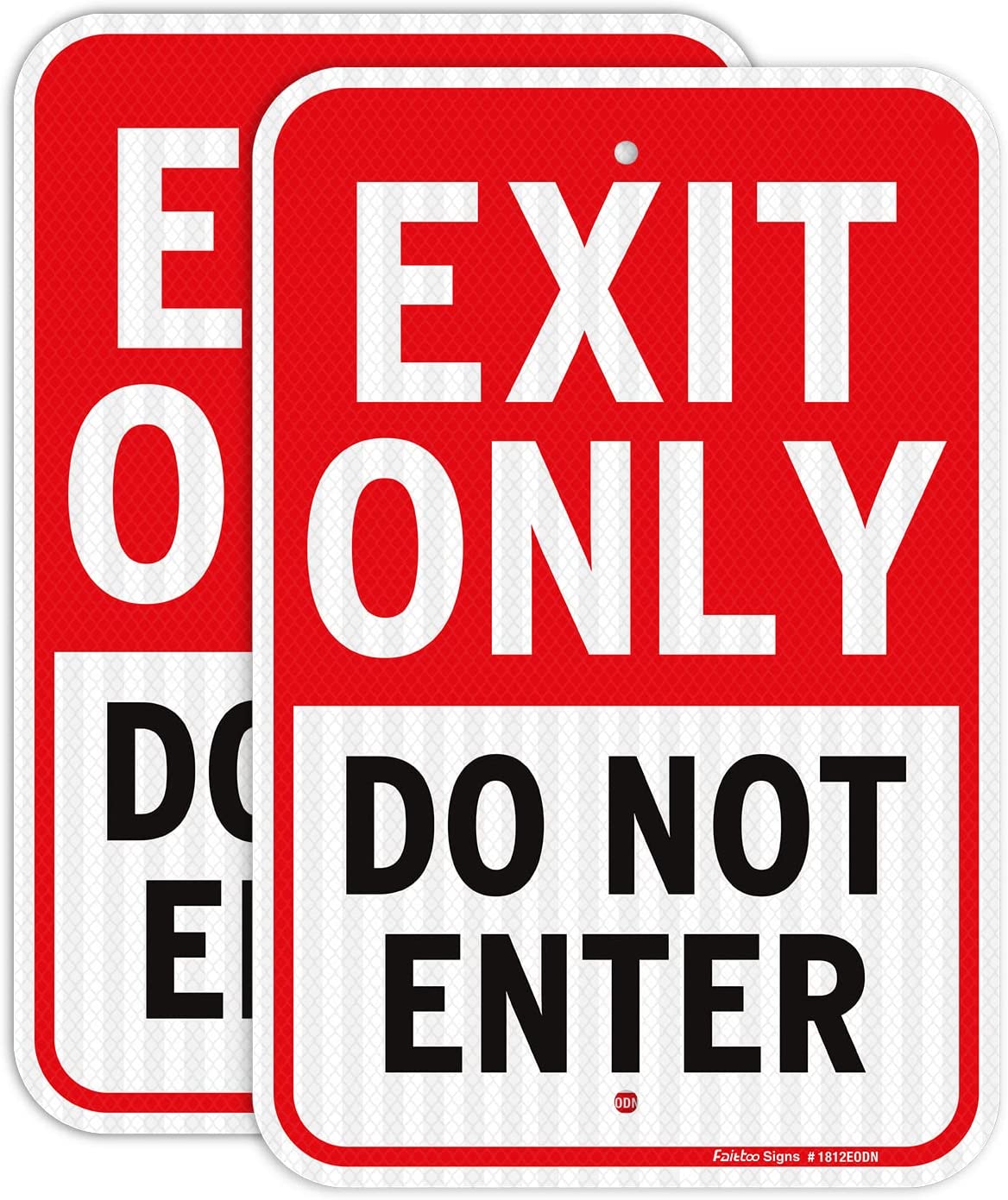 Faittoo Exit Only - Do Not Enter Sign, 18 x 12 Inches Engineer Grade Reflective Sheeting Rust Free Aluminum, UV Protected, Weather/Fade Resistant, Easy to Install and Read, Indoor/ Outdoors Use