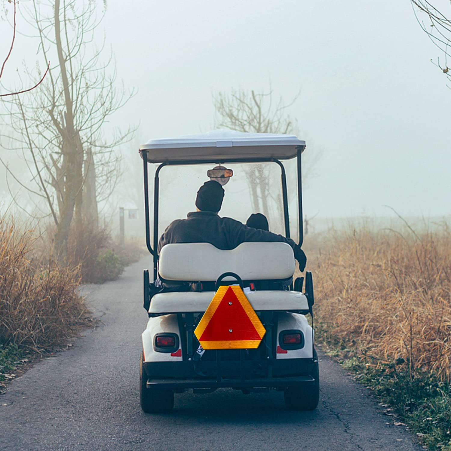 Slow Moving Vehicle Sign Triangle Sign with Reflector, Farm Triangle Safety Sign, SMV Sign, 14 x16 Engineering Grade Reflective Aluminum Golf Cart Accessories, Up to 7 Years Outdoor (Orange)
