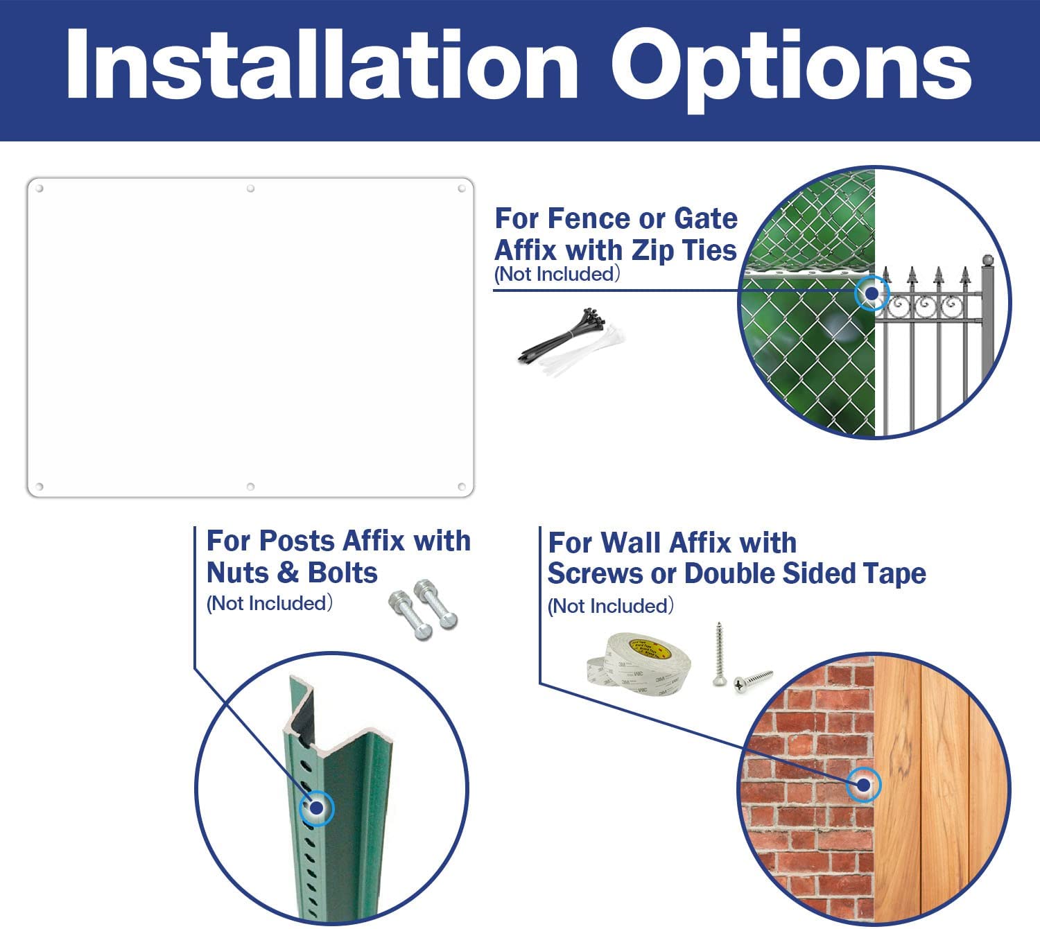 Faittoo Blank Write-On Metal Sign, Rust Free Aluminum, UV Protected, Waterproof, Weather Resistant, Durable Ink, Easy to Mount