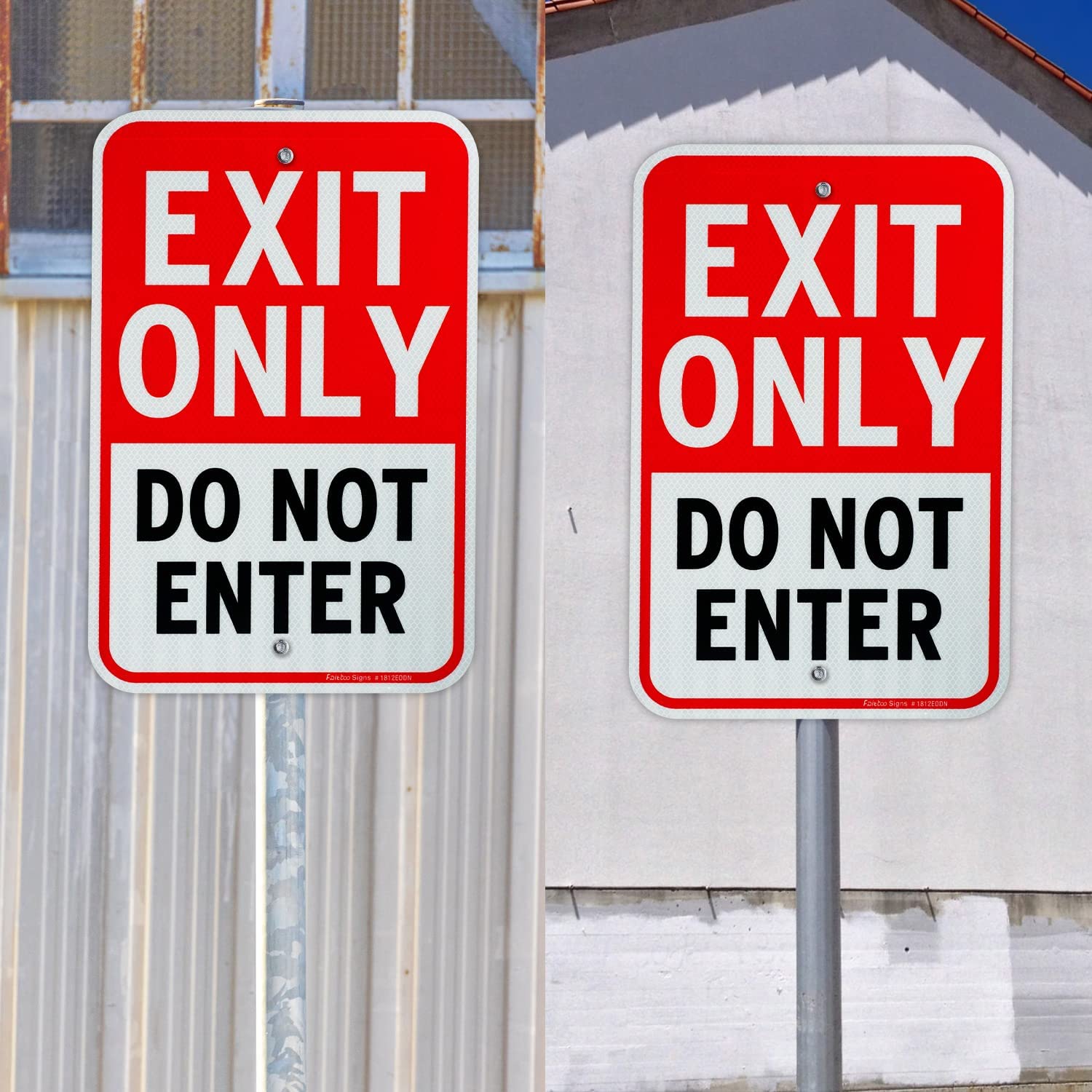 Faittoo Exit Only - Do Not Enter Sign, 18 x 12 Inches Engineer Grade Reflective Sheeting Rust Free Aluminum, UV Protected, Weather/Fade Resistant, Easy to Install and Read, Indoor/ Outdoors Use