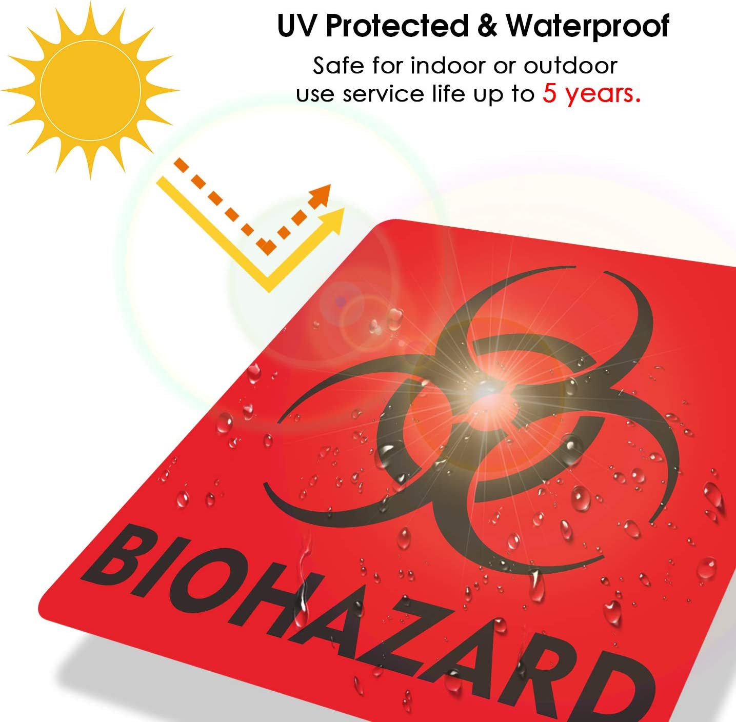 (12 Pack) Biohazard Stickers Sign, 6x6 Inches Waterproof Biohazard Warning Label，6 Mil Vinyl Self Adhesive Durable Decal Stickers Use for Labs, Hospitals and Industrial