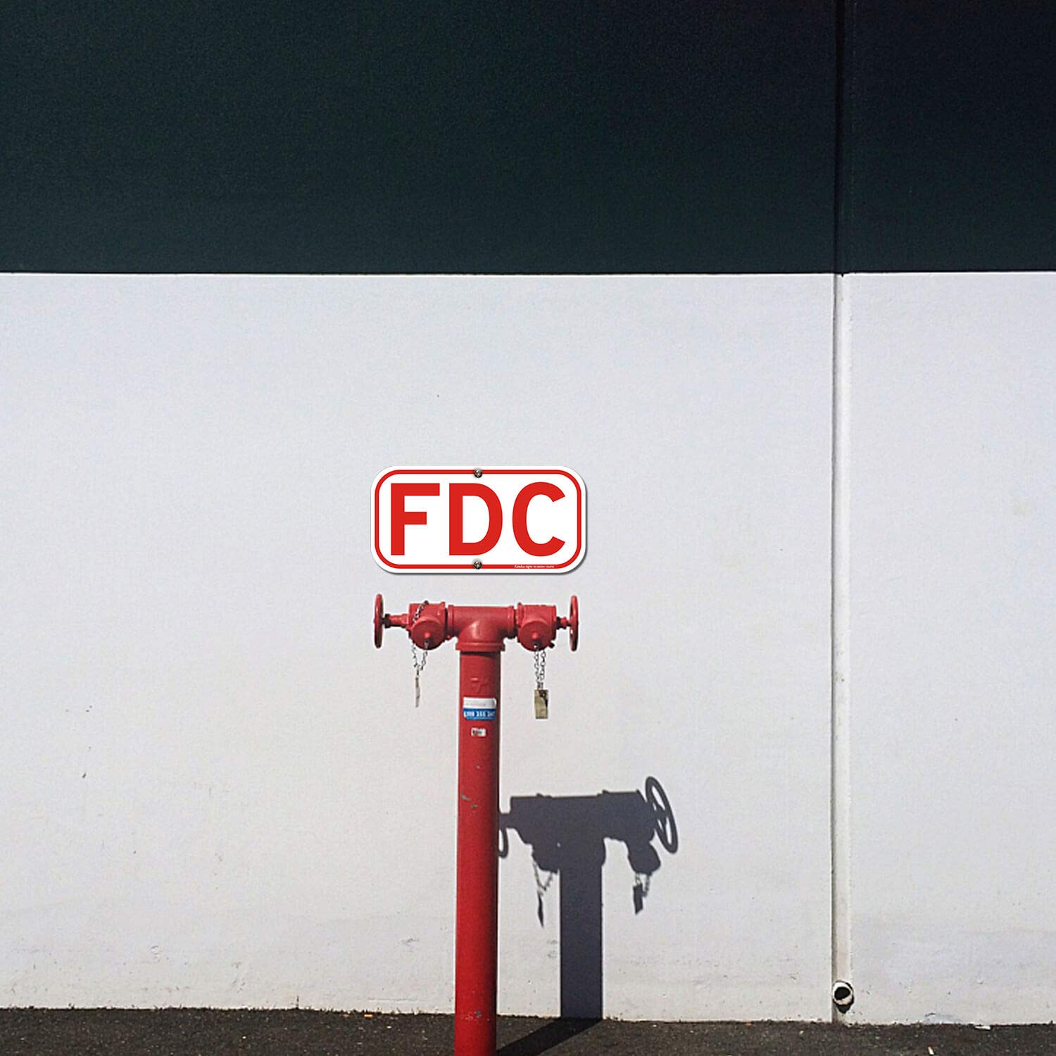 FDC Sign, Fire Department Connection Sign, 2 Pack, 12" x 6" .40 Rust Free Aluminum, UV Protected, Weather Resistant, Waterproof, Durable Ink，Easy to Mount