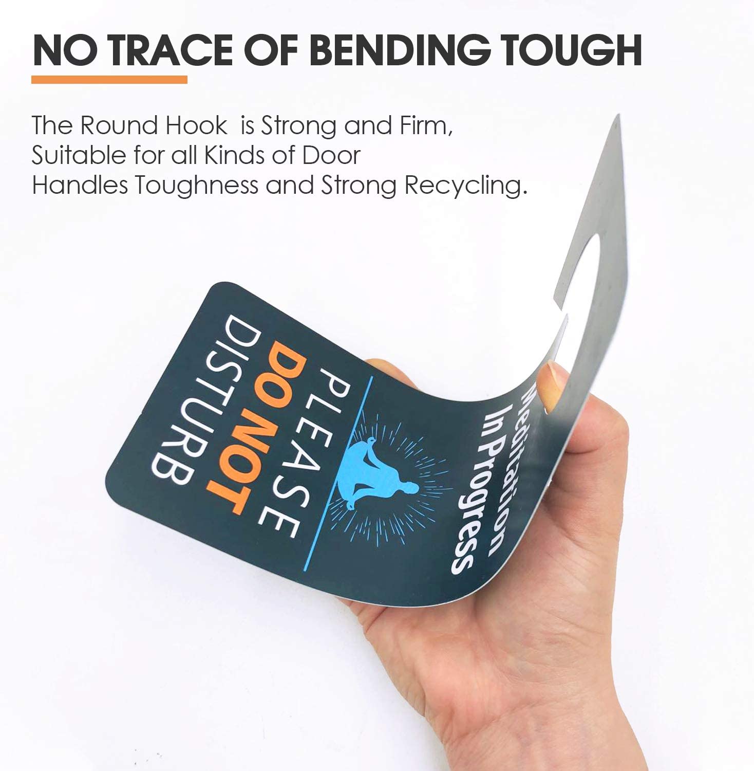 Meditation In Progress Door Hanger, Do Not Disturb Sign, 3.5 x 8.7 Inch Double Sided Premium Quality PVC Plastic, UV Printed, Long Lasting, Weatherproof, Meditation Décor for Room