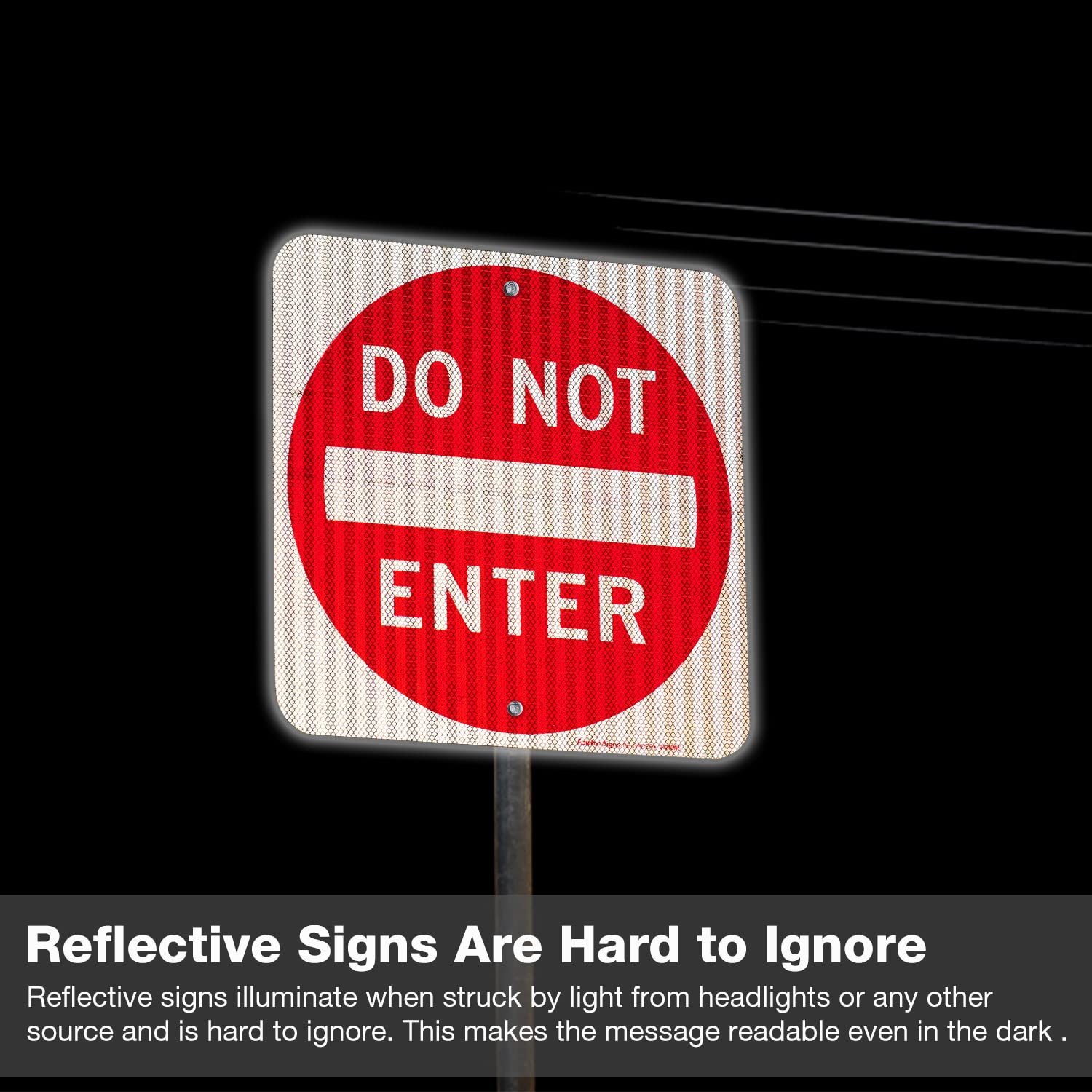 Do Not Enter Sign,12x12 Inch Square .040 Aluminum,Reflective Rust Free Metal Sign,Fade/ Weather Resistant,Easy to Mount,Indoor/Outdoor Use