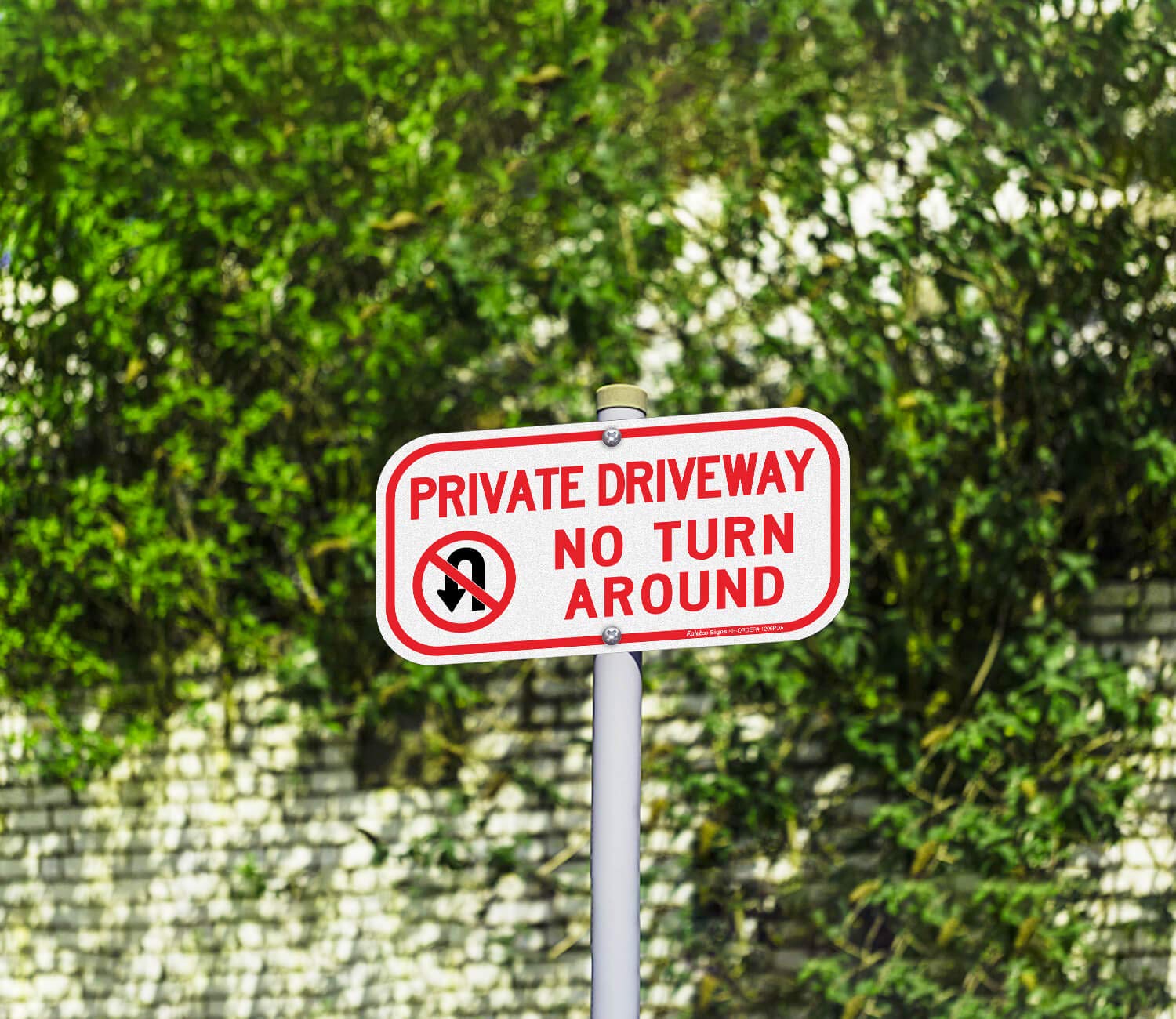 Private Driveway Sign,No Turn Around Driveway Sign, 4 Pack, Reflective .40 Rust Free Aluminum 12 x 6 Inches, UV Protected, Weather Resistant, Waterproof, Durable Ink，Easy to Mount