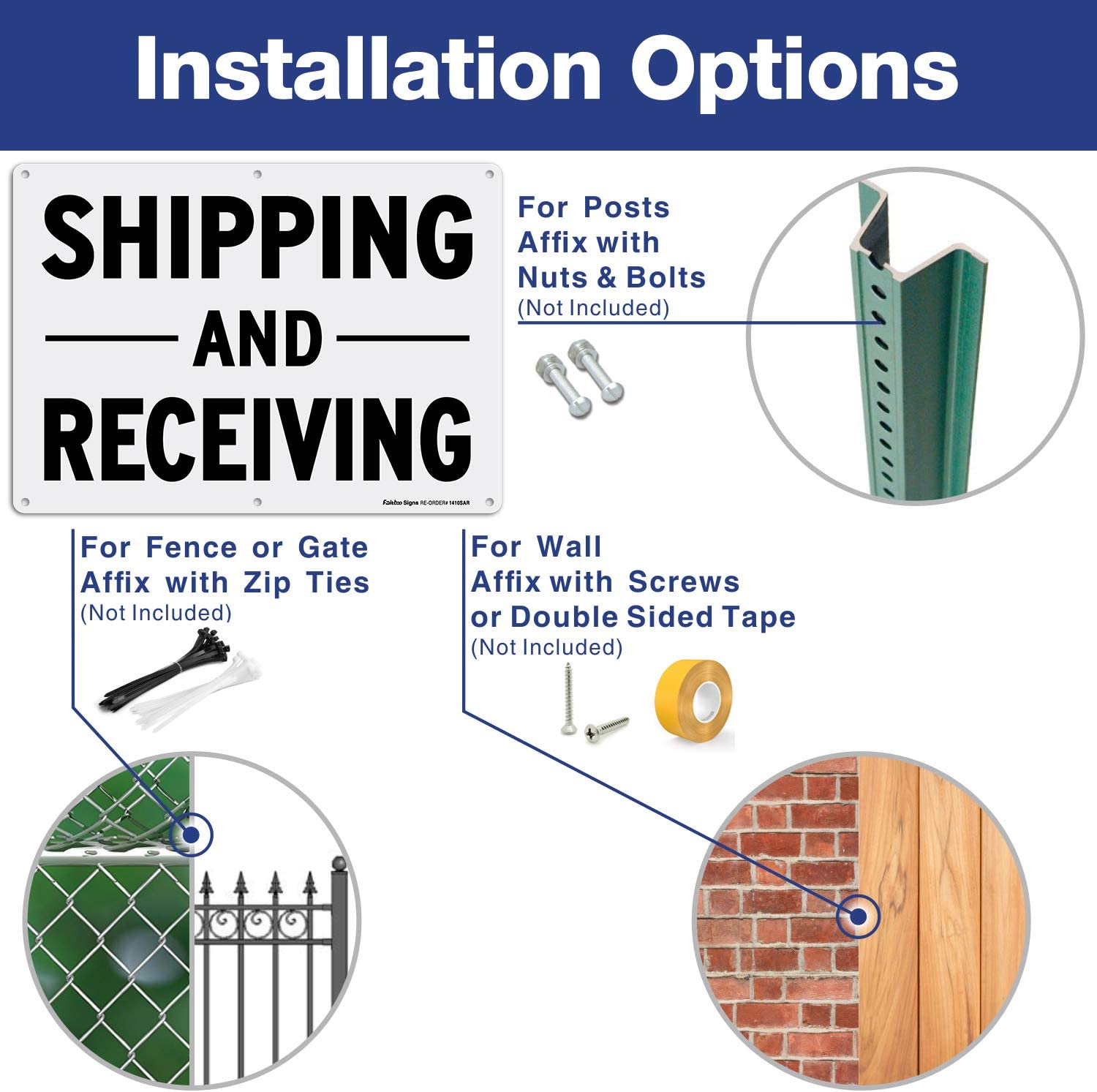 Shipping and Receiving Sign,14x10 Inches Rectangle Rust Free Aluminum Metal Sign,Weather/Fade Resistant,Easy to Mount,Black on White,Indoor/Outdoor Use