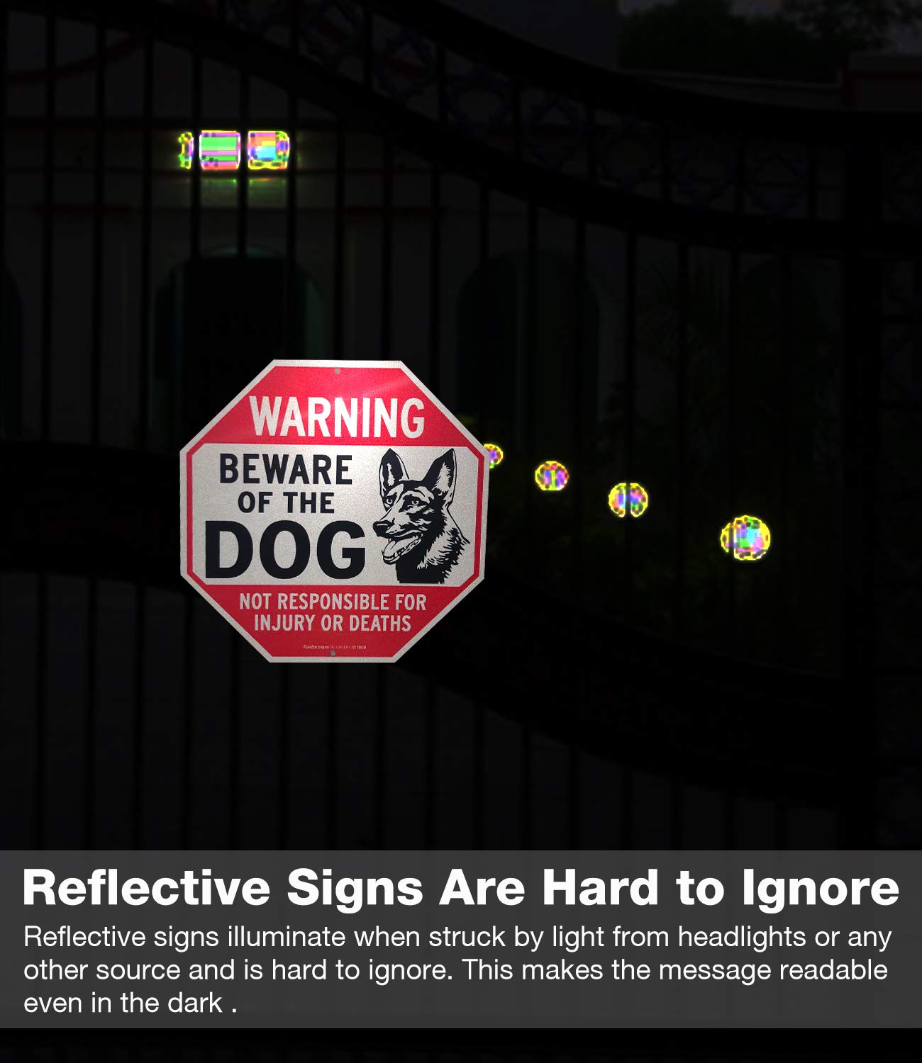 Beware of Dog Sign Not Responsible for Injury or Death,10x7 Inch Rust 