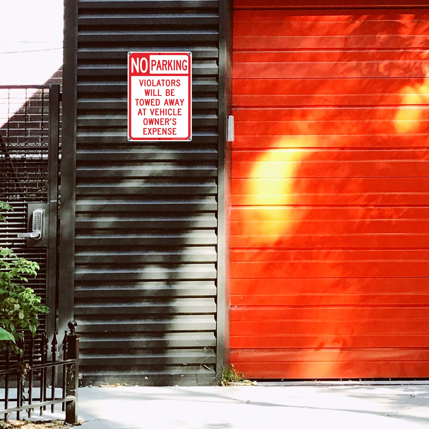 No Parking Sign 2 Pack, Violators Will Be Towed Away at Vehicle Owners Expense, 14 X 10 Reflective .40 Rust Free Aluminum, UV Protected, Weather Resistant, Waterproof, Durable Ink，Easy to Mount