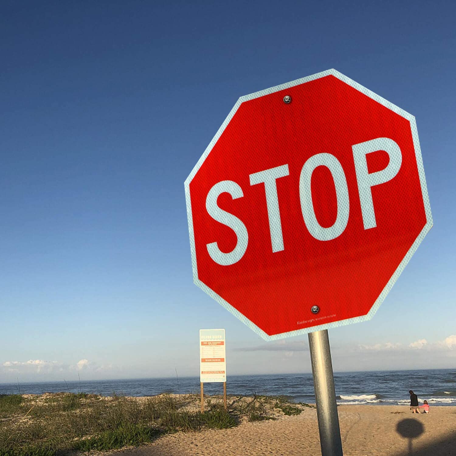 Stop Signs, 18 x 18 Inches Octagon Engineer Grade Reflective Sheeting Street Slow Warning Signs, Rust Free Aluminum, Reflective, UV Protected and Waterproof, Weather Resistant, Durable Ink