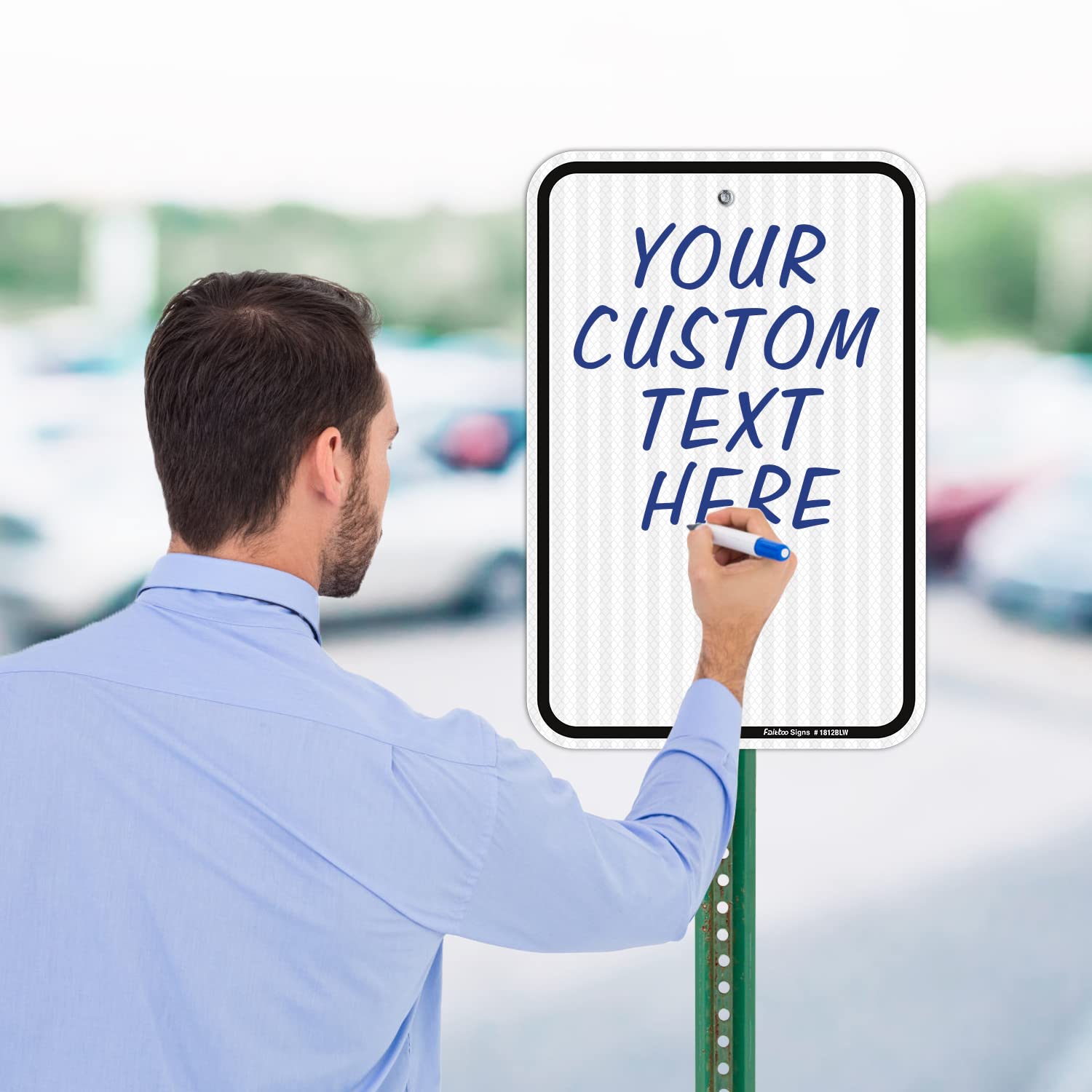 Faittoo Blank Write-On Metal Sign, 18 x 12 Inches Blank Metal Signs, Rust Free Aluminum, Engineer Grade Reflective Material, UV Protected, Weather/Fade Resistant, Easy to Install, Yellow