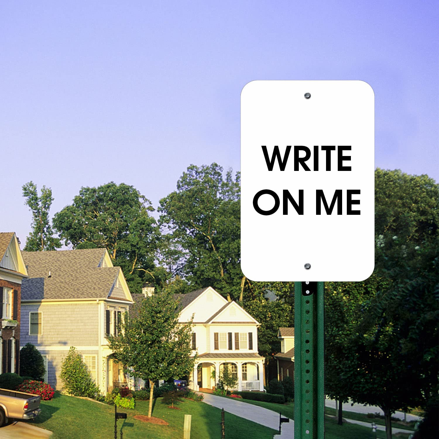 Faittoo Blank Write-On Metal Sign, Rust Free Aluminum, UV Protected, Waterproof, Weather Resistant, Durable Ink, Easy to Mount