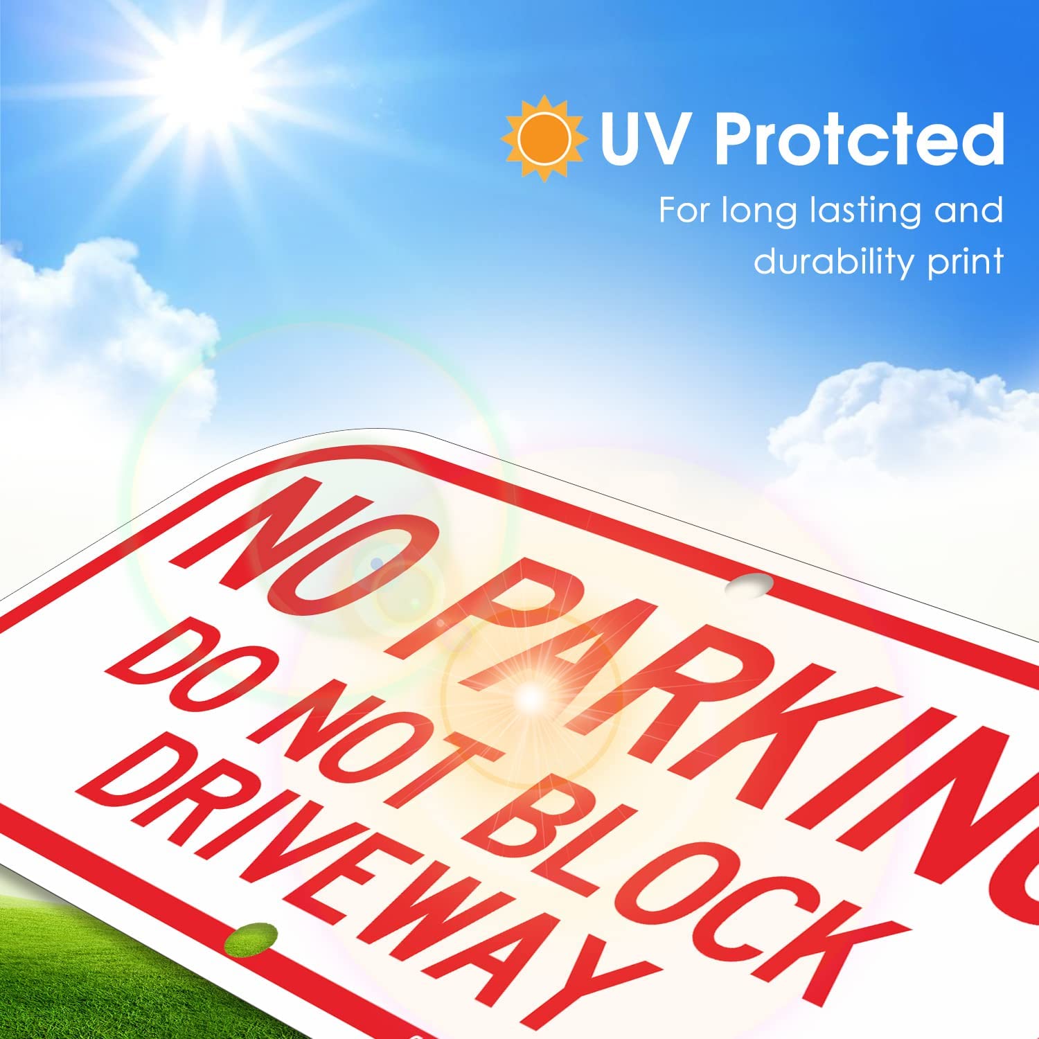 2 Pack No Parking Sign, Do Not Block Driveway Sign, Rust Free .40 Aluminum 12 x 6 Inches, UV Protected , Weather Resistant, Waterproof, Durable Ink，Easy to Mount