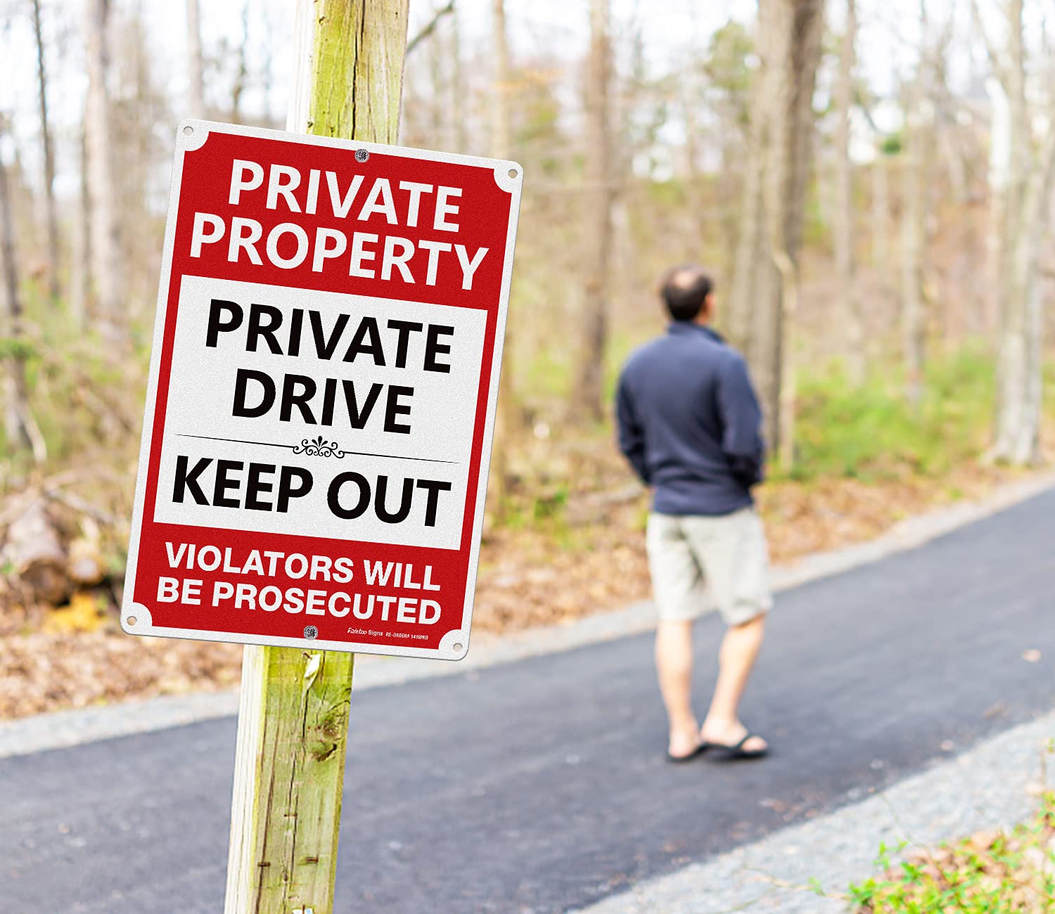 Private Property - Private Drive Keep Out, Violators Will Be Prosecuted Sign, Private Property Sign,14x10 In, Reflective,Rustfree Aluminum, Weather/Fade Resistant, Easy Mounting, Indoor/Outdoor Use