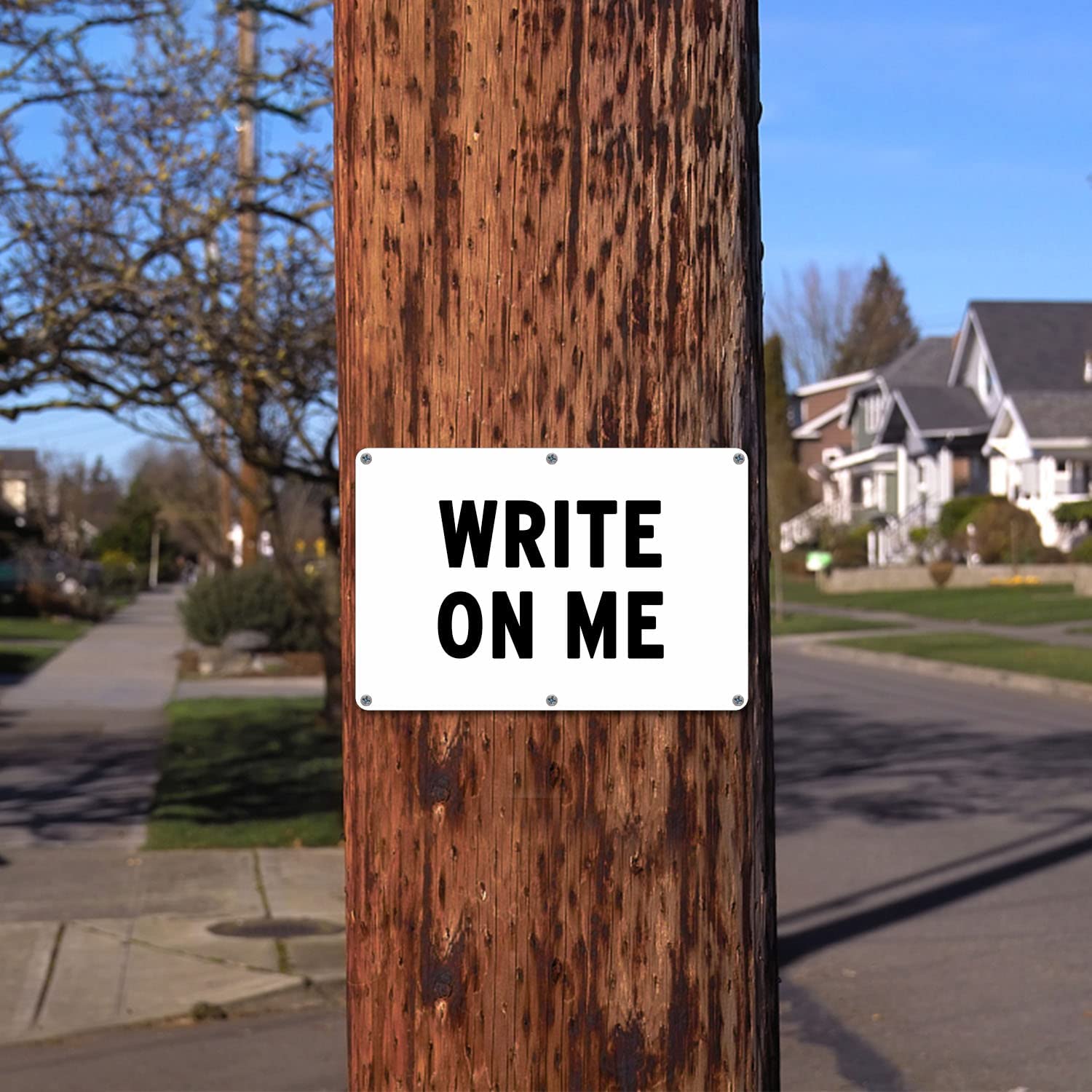 Faittoo Blank Write-On Metal Sign, Rust Free Aluminum, UV Protected, Waterproof, Weather Resistant, Durable Ink, Easy to Mount