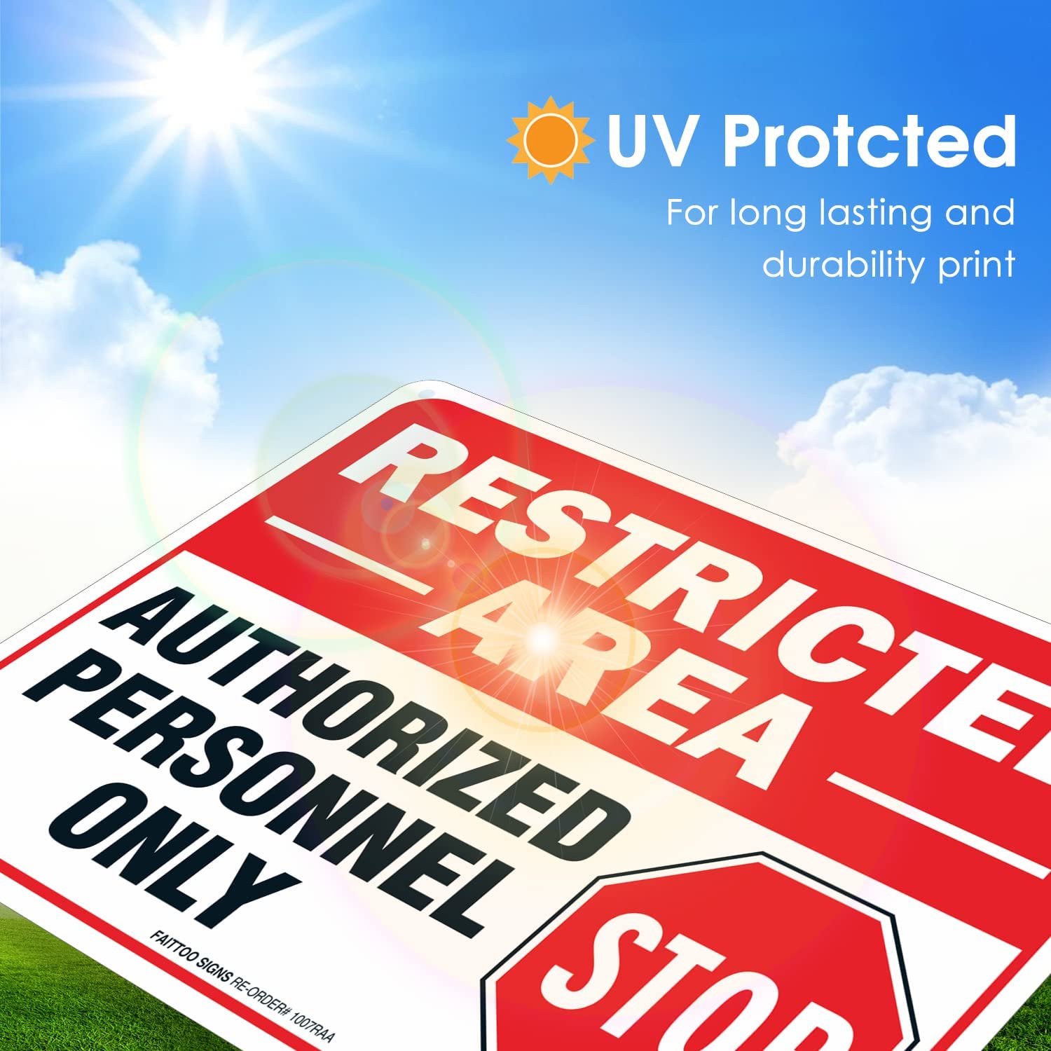 Restricted Area Sign Authorized Personnel Only, Do Not Enter Sign, 10 x 7 Inches .40 Rust Free Aluminum, UV Protected, Waterproof, Weather Resistant, Durable Ink, Easy to Mount
