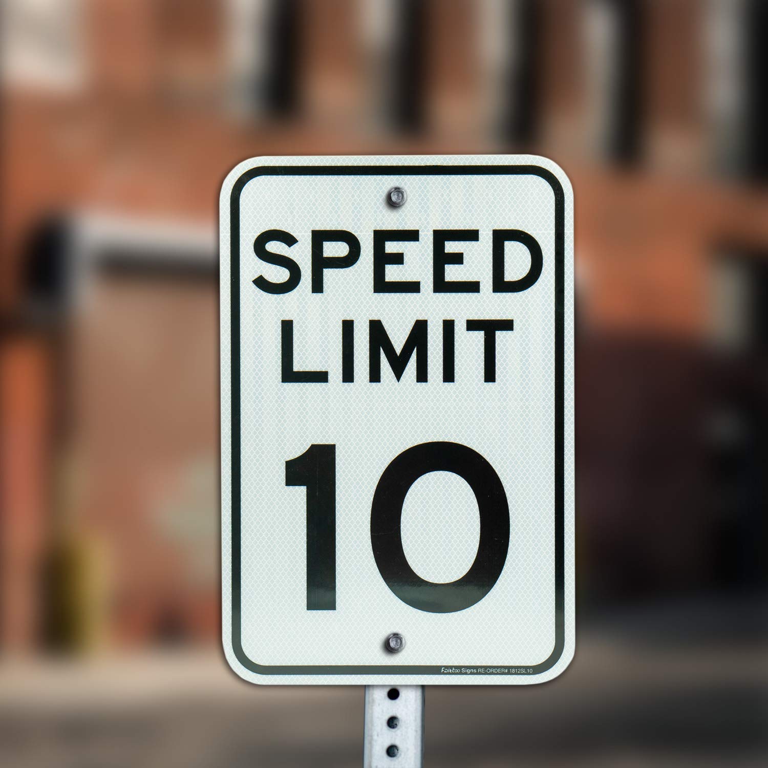 (4 Pack) Speed Limit 10 MPH Sign, Slow Down Sign, Traffic Signs,18 x 12 Inches Engineer Grade Reflective Sheeting, Rust Free Aluminum, Weather Resistant, Waterproof, Durable Ink, Easy to Mount