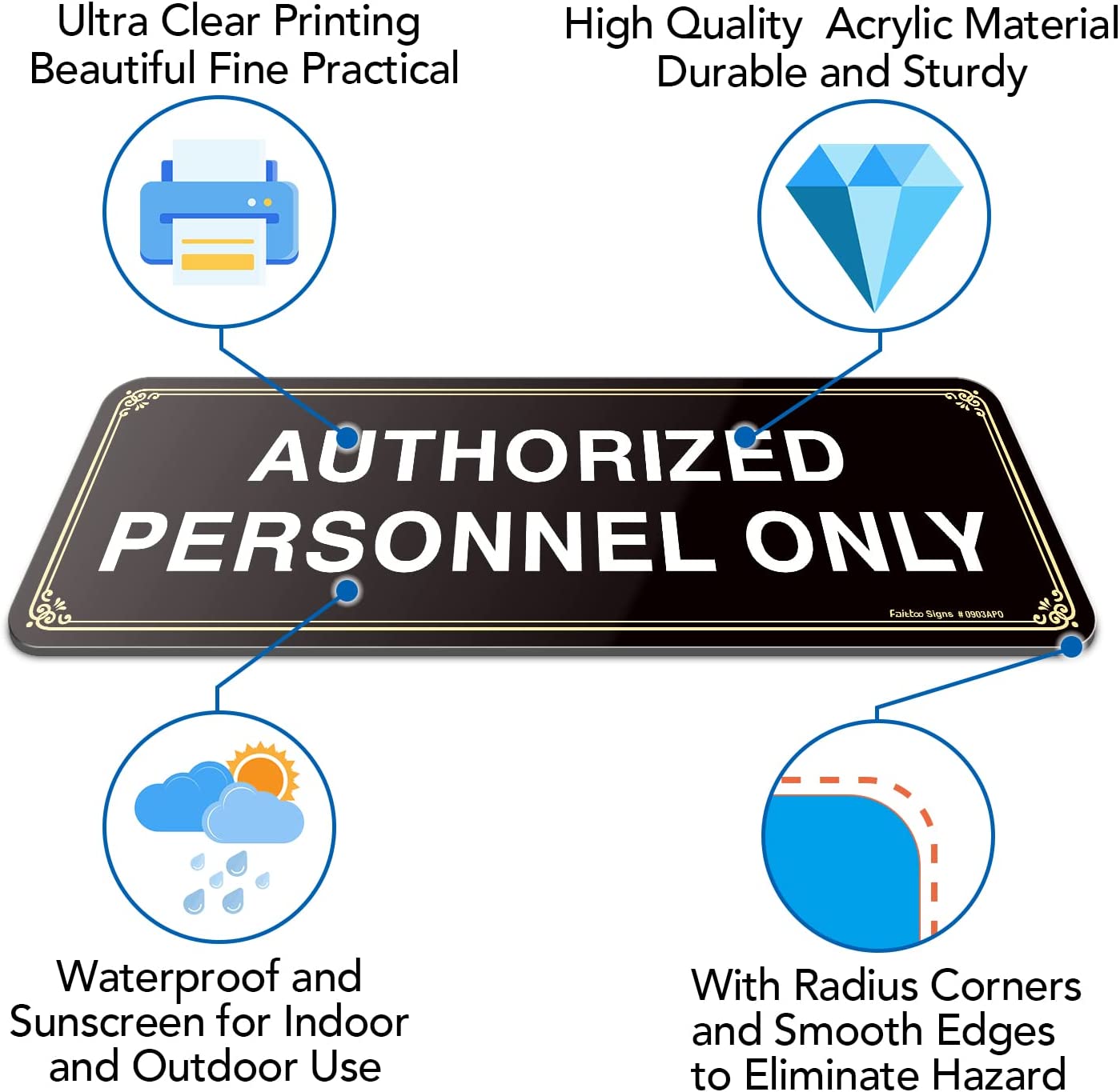 Restricted Area Sign Authorized Personnel Only, Do Not Enter Sign, 10 x 7 Inches .40 Rust Free Aluminum, UV Protected, Waterproof, Weather Resistant, Durable Ink, Easy to Mount