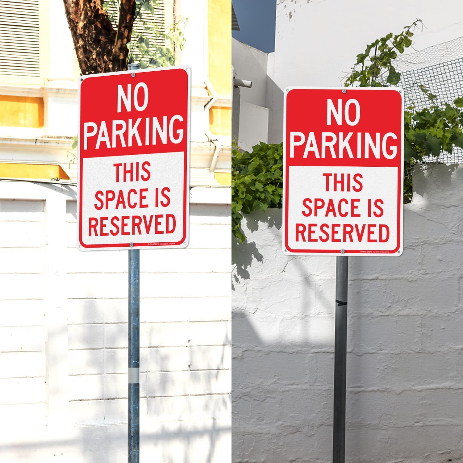 Faittoo No Parking This Space Is Reserved Sign, 14 x 10 Inch Reflective Aluminum Sign, UV Protected and Weatherproof, Durable Ink, Easy to Install and Read, Indoor/ Outdoors Use