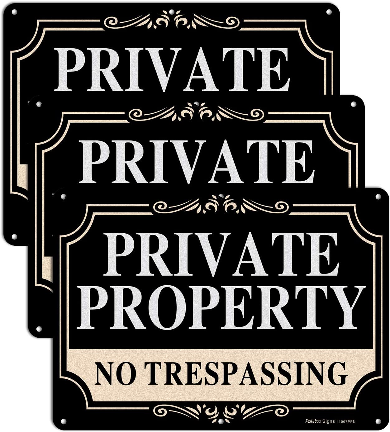 2 Stück 'No Trespassing' Schilder Aus Rostfreiem Aluminium - 30,5x45,7 Cm, UV-geschützt & Wasserdicht Für Hof & Tor