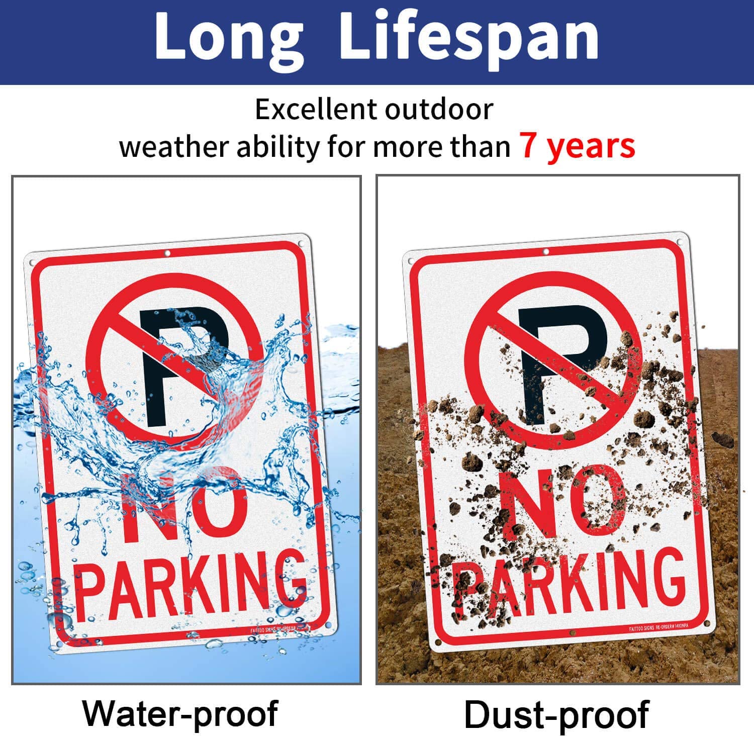 No Parking Sign With Symbol Sign, 14 x 10 Inches Reflective .40 Rust Free Aluminum, UV Protected, Weather Resistant, Waterproof, Durable Ink, Easy To Mount