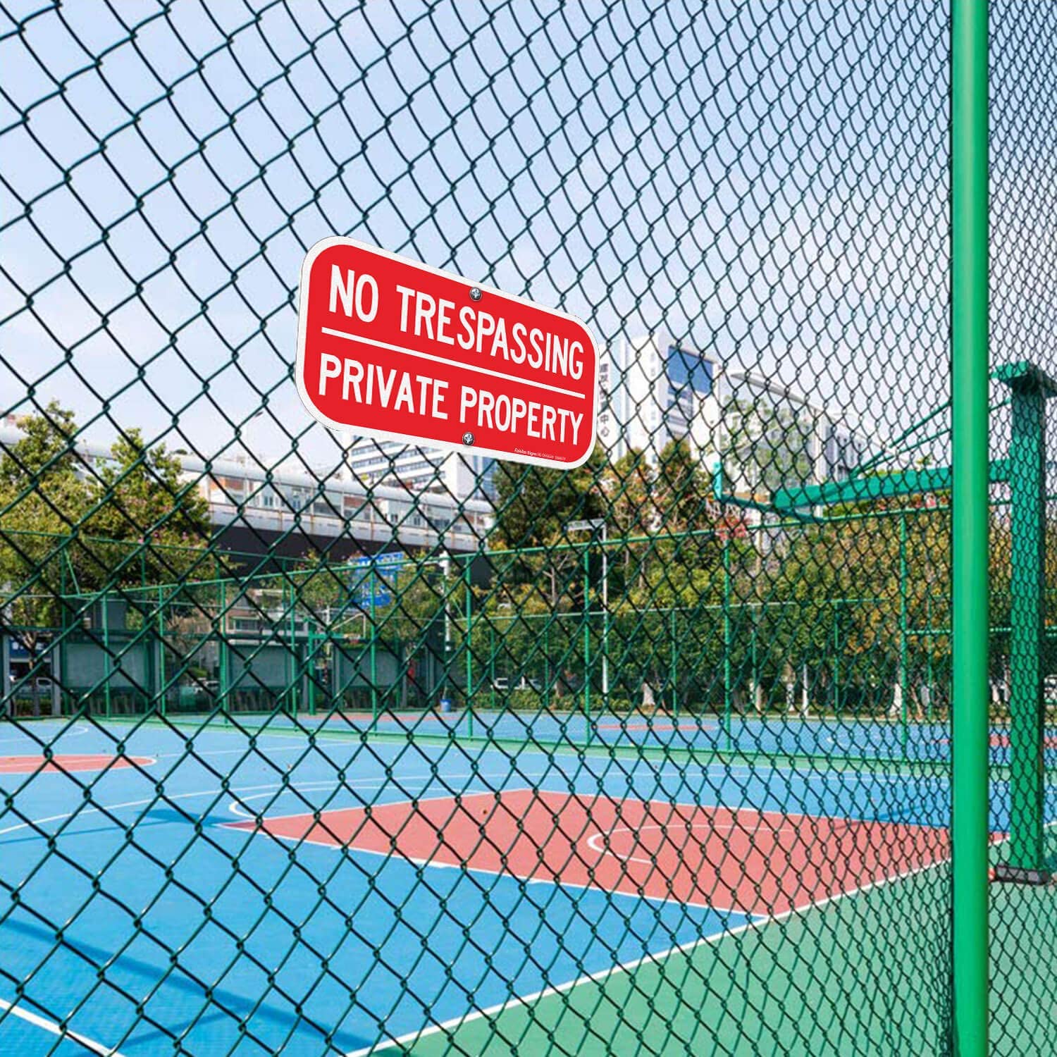 (4 Pack) No Trespassing Sign Private Property Sign, Reflective .40 Rust Free Aluminum 12 x 6 Inches, UV Protected, Weather Resistant, Waterproof, Durable Ink，Easy to Mount