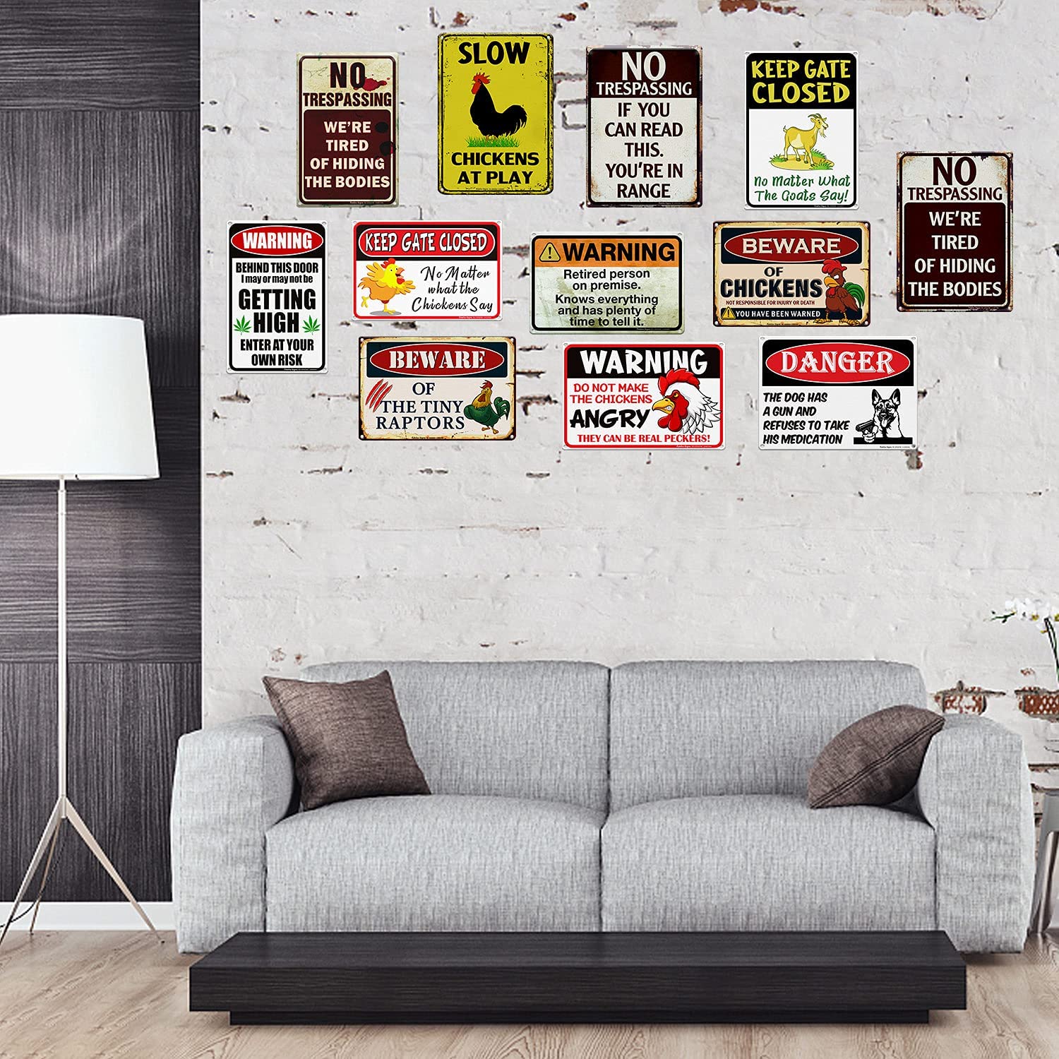 Beware of Chicken Sign, Chicken Coop Decor,8 x 12 Inch Rust Free Aluminum, Not Responsible for Injury or Death You Have Been Warned Vintage Metal Sign,Reflective,Weather/Fade Resistant, Easy to Mount