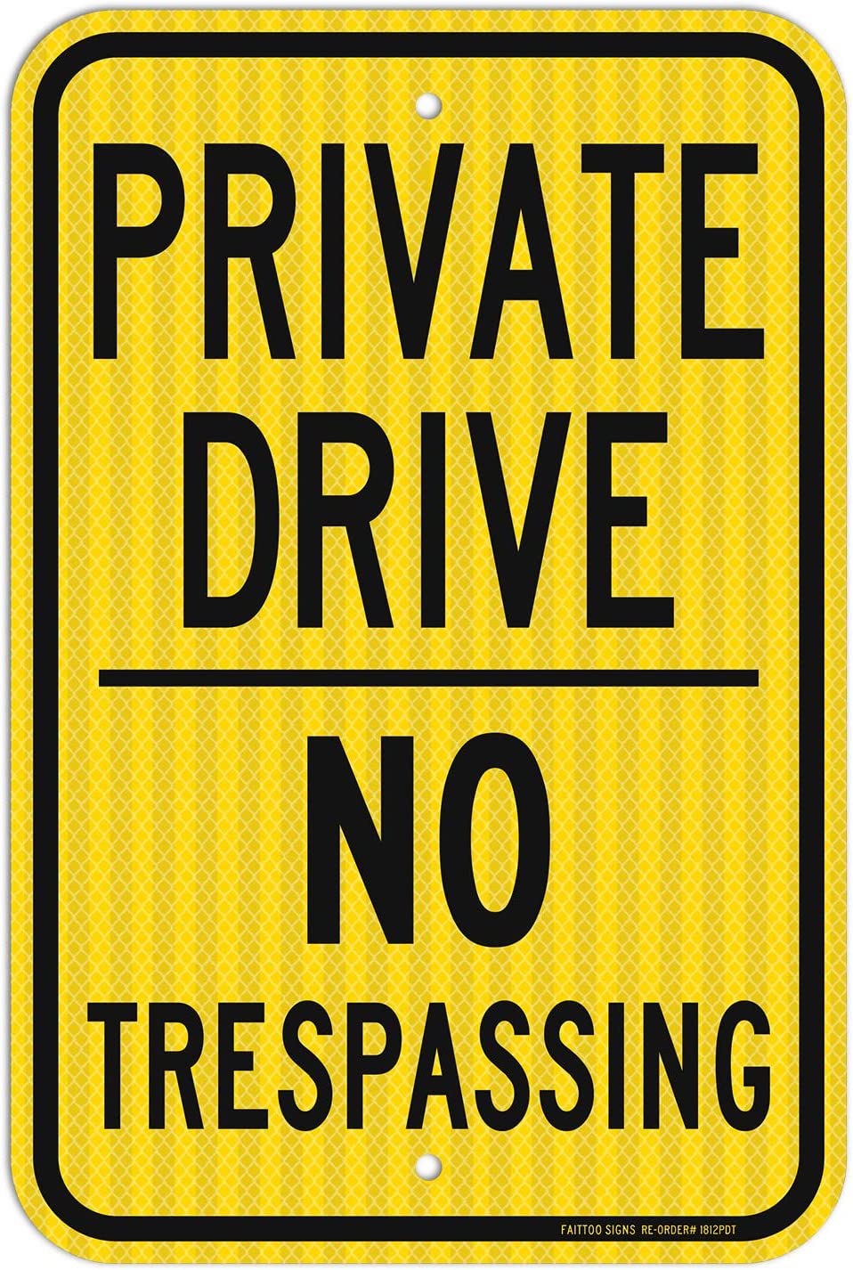 2 Pack Private Drive Sign, 18 x 12 Inches Engineer Grade Reflective Sheeting Rust Free Aluminum, Weather Resistant, Waterproof, Durable Ink, Easy to Mount,Outdoor Use