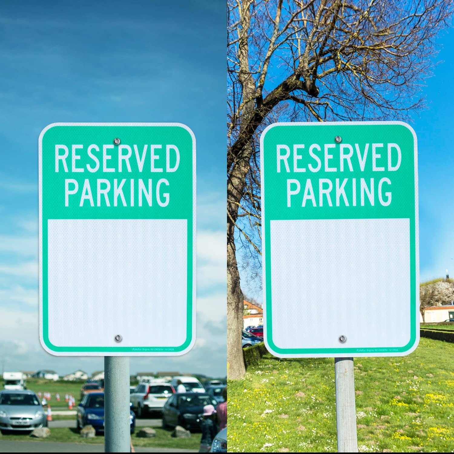 Faittoo Blank Reserved Parking Sign,18 x 12 Inch Engineer Grade Reflective Aluminum, Weather/Fade Resistant, UV Protected, Easy to Install and Read, Indoor/Outdoors Use