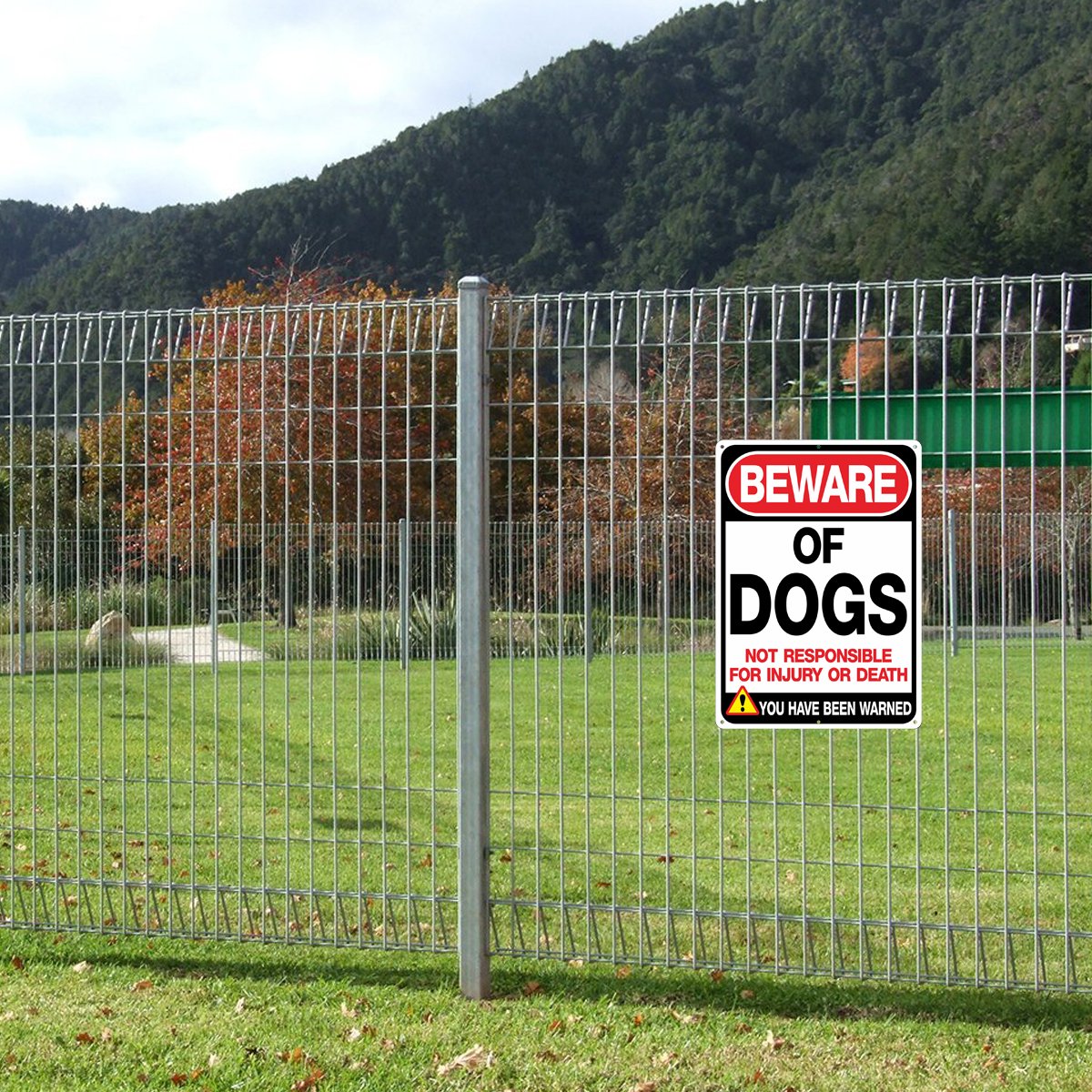 Beware of Dog Sign Not Responsible for Injury or Death,10x7 Inch Rust Free Aluminum Metal Sign, Reflective, Fade Resistant,Weather Resistant, Easy to Mount