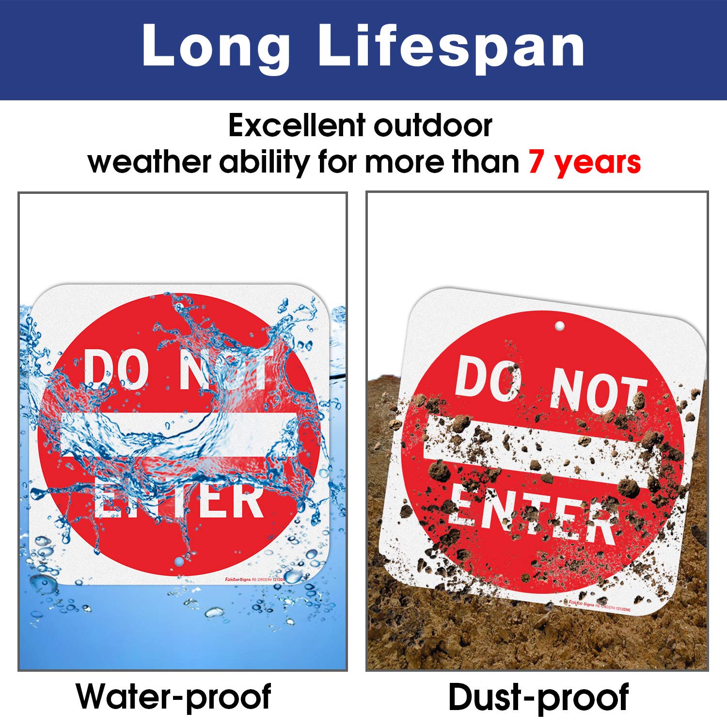 Do Not Enter Sign,12x12 Inch Square .040 Aluminum,Reflective Rust Free Metal Sign,Fade/ Weather Resistant,Easy to Mount,Indoor/Outdoor Use