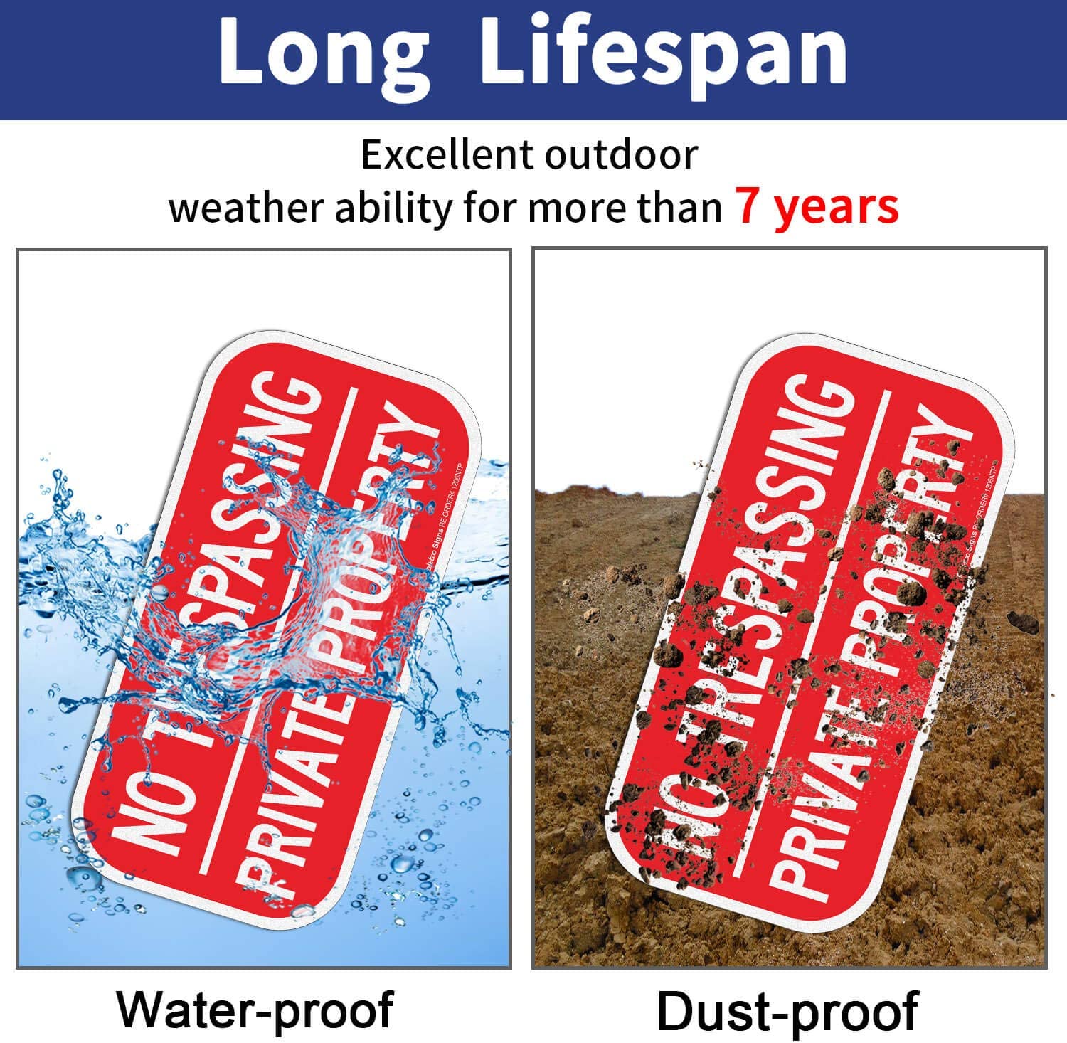 (4 Pack) No Trespassing Sign Private Property Sign, Reflective .40 Rust Free Aluminum 12 x 6 Inches, UV Protected, Weather Resistant, Waterproof, Durable Ink，Easy to Mount