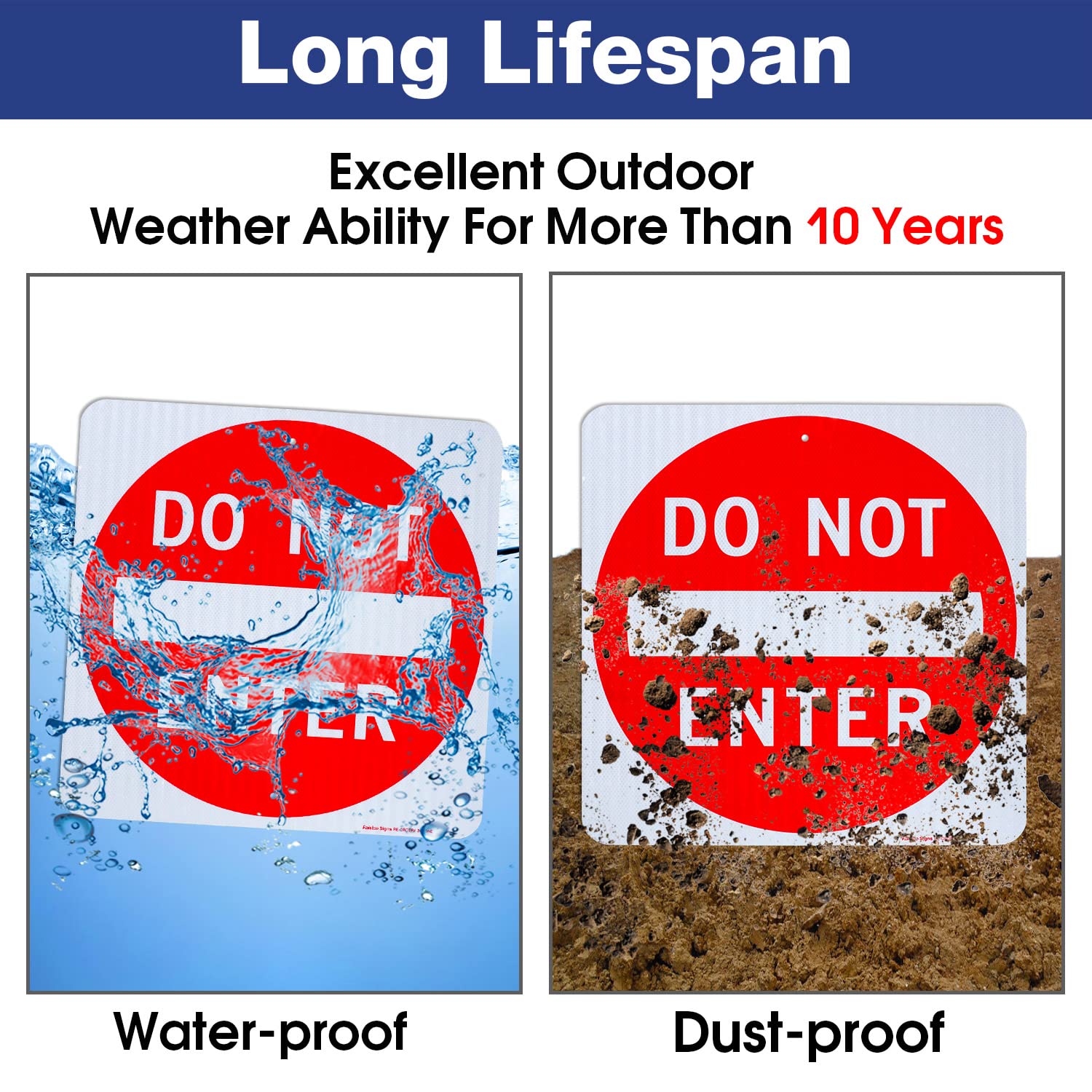 Do Not Enter Sign,12x12 Inch Square .040 Aluminum,Reflective Rust Free Metal Sign,Fade/ Weather Resistant,Easy to Mount,Indoor/Outdoor Use