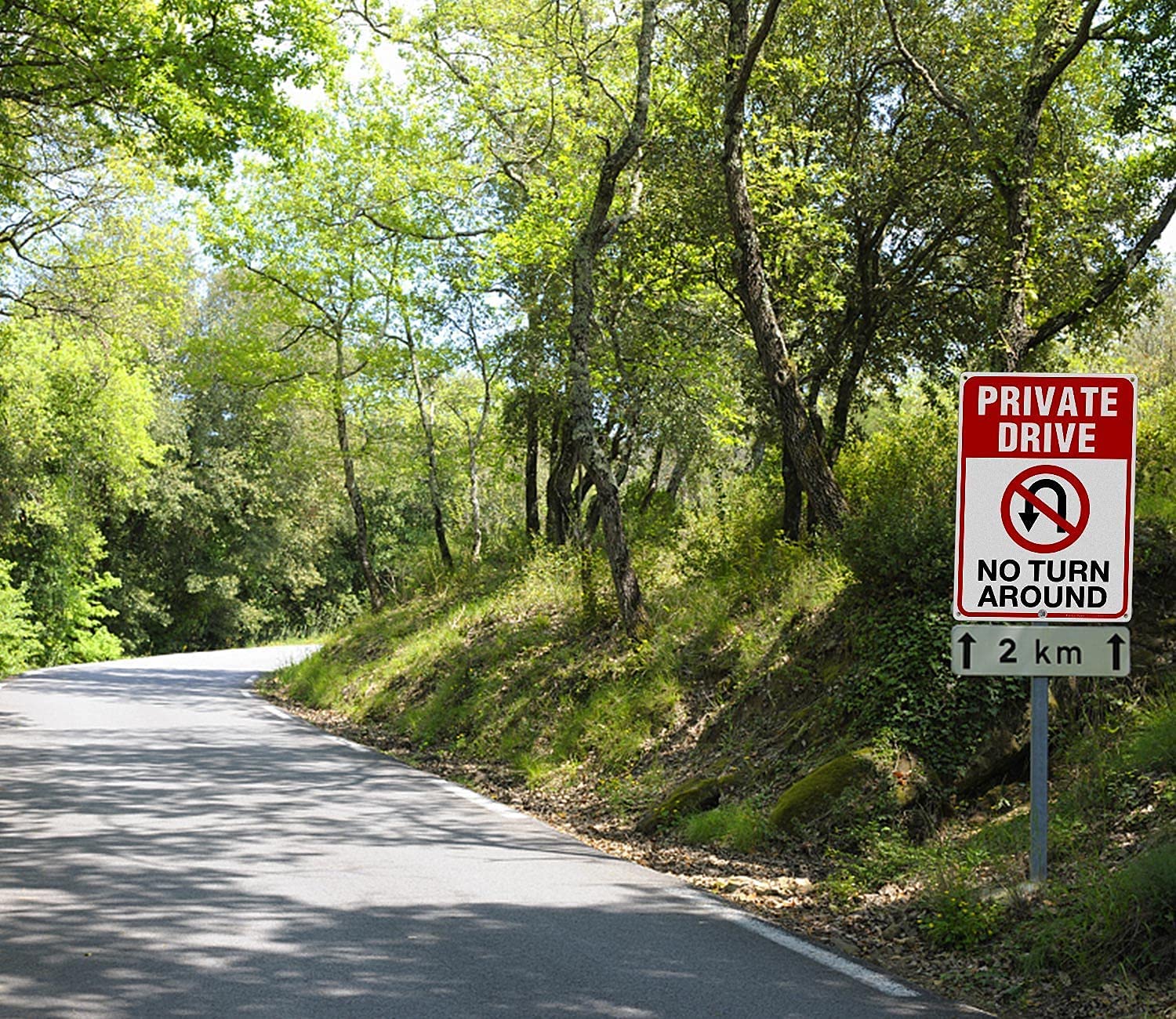 Private Drive Sign, No Turn Around Sign, Driveway Signs No Turnaround,