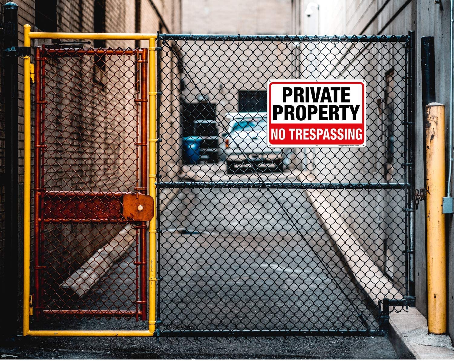 Private Property No Trespassing Metal Sign, 10 x 7 Inches Rust Free .040 Aluminum Sign – Reflective – Weatherproof - Easy to Mount - Indoor &amp; Outdoor use