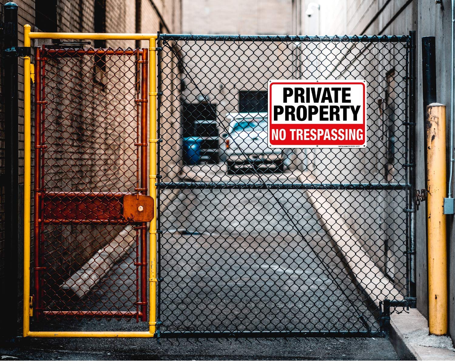 Private Property Signs, No Trespassing Signs, (6 Pack)10 x 7 Inches Rust Free .040 Aluminum Reflective Metal Sign,UV Protected, Waterproof, Durable Ink,Weatherproof,Easy to Mount,Indoor/Outdoor use