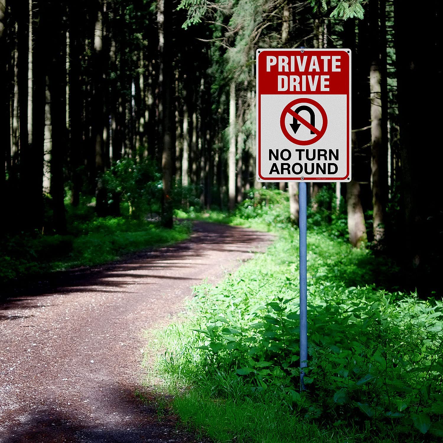 Private Drive Sign, No Turn Around Sign, Driveway Signs No Turnaround,