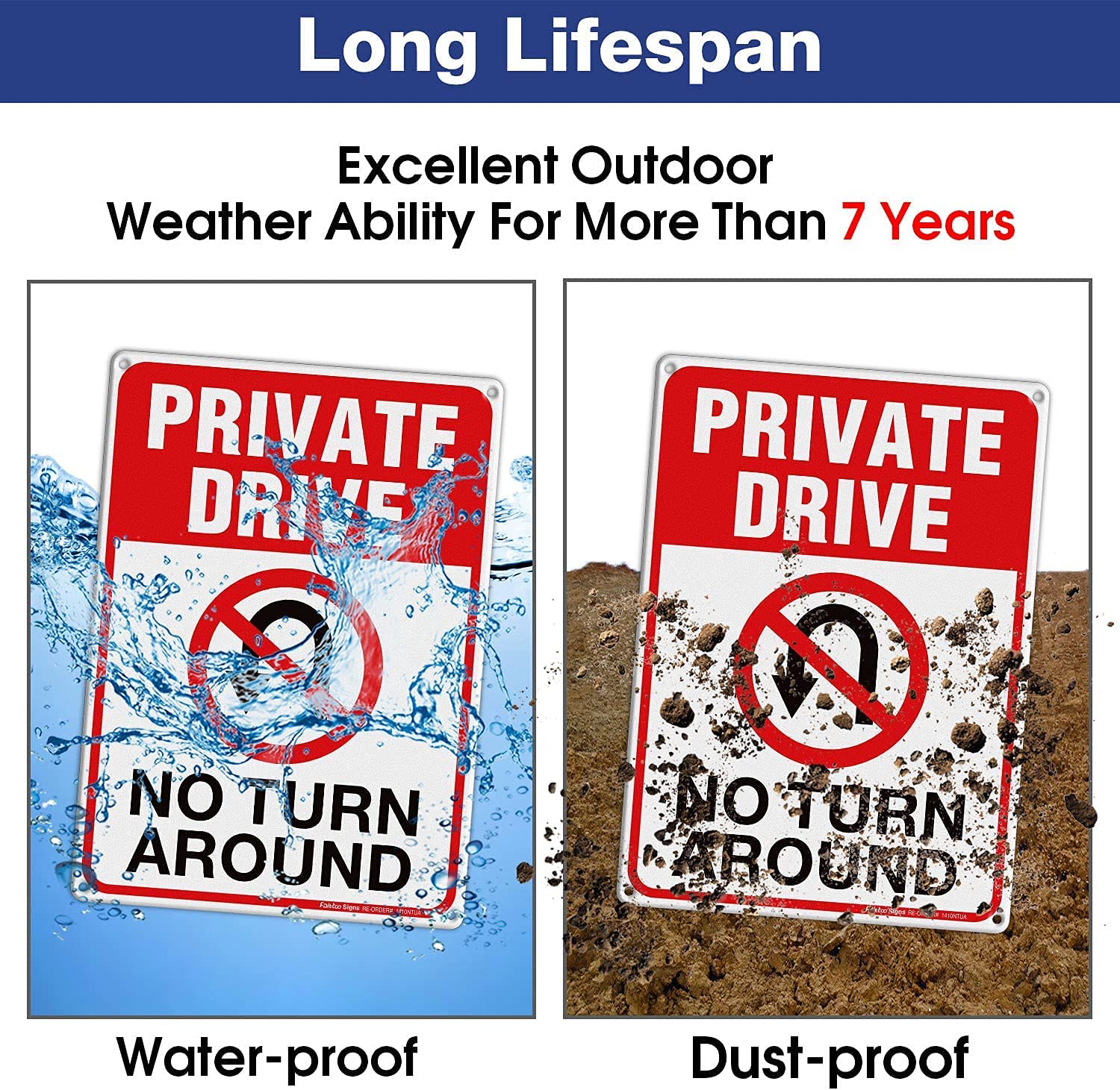 Private Drive Sign, No Turn Around Sign, Driveway Signs No Turnaround,