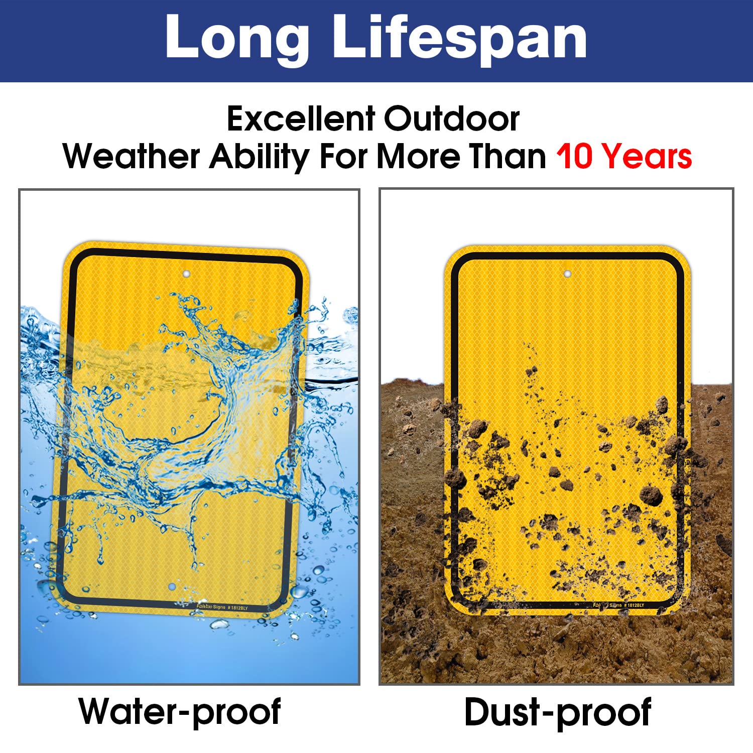 Faittoo Blank Write-On Metal Sign, 18 x 12 Inches Blank Metal Signs, Rust Free Aluminum, Engineer Grade Reflective Material, UV Protected, Weather/Fade Resistant, Easy to Install, Yellow