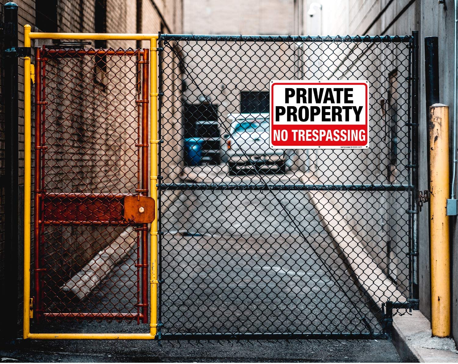 Private Property No Trespassing Metal Sign, 10 x 7 Inches Rust Free .040 Aluminum Sign – Reflective – Weatherproof - Easy to Mount - Indoor &amp; Outdoor use