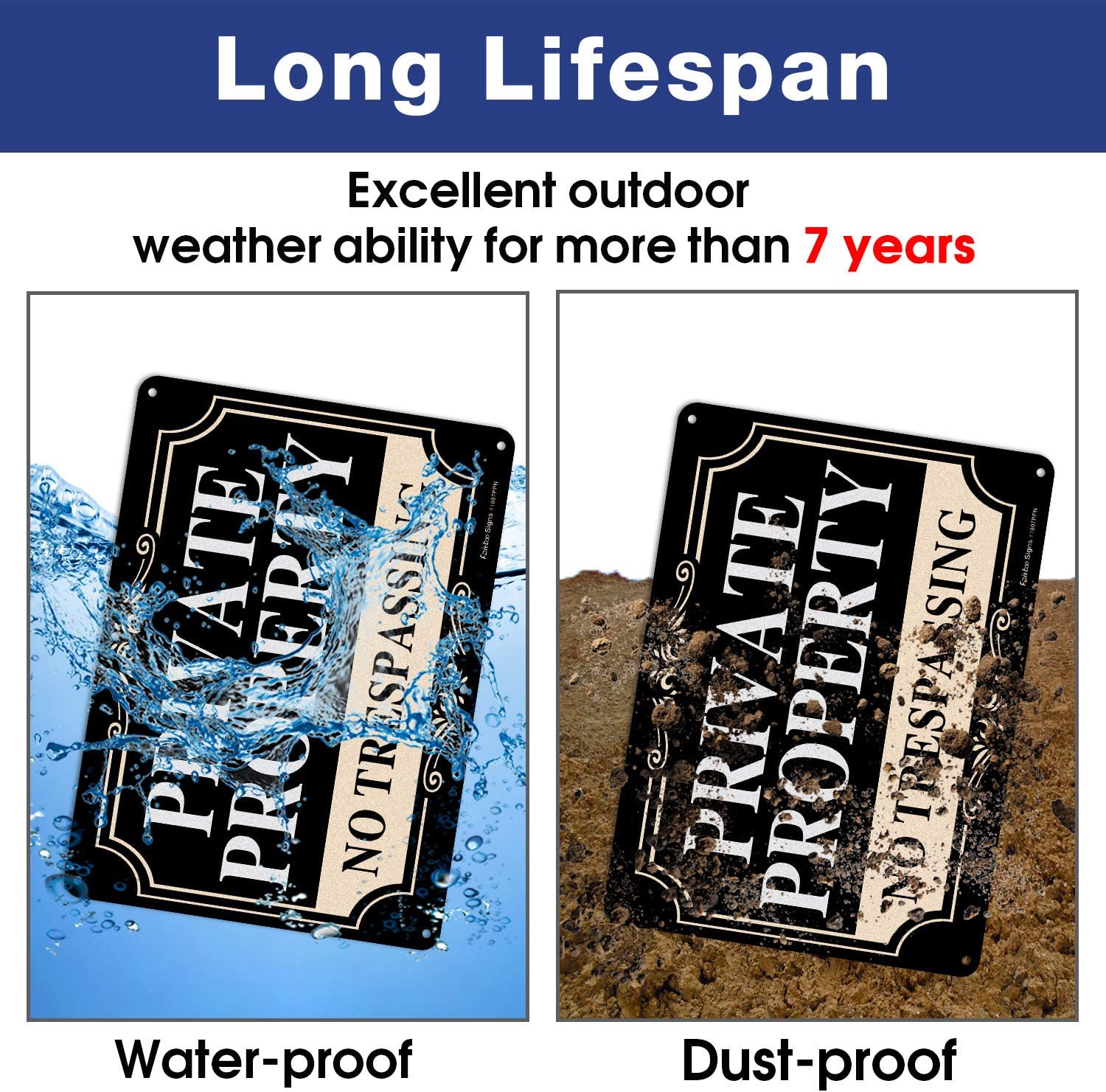 No Trespassing Signs Private Property,14x10 Inch Rust Free Aluminum Metal Sign,Reflective,Fade Resistant,UV Protected,Weatherproof Up to 7 Years Indoor/Outdoor Use