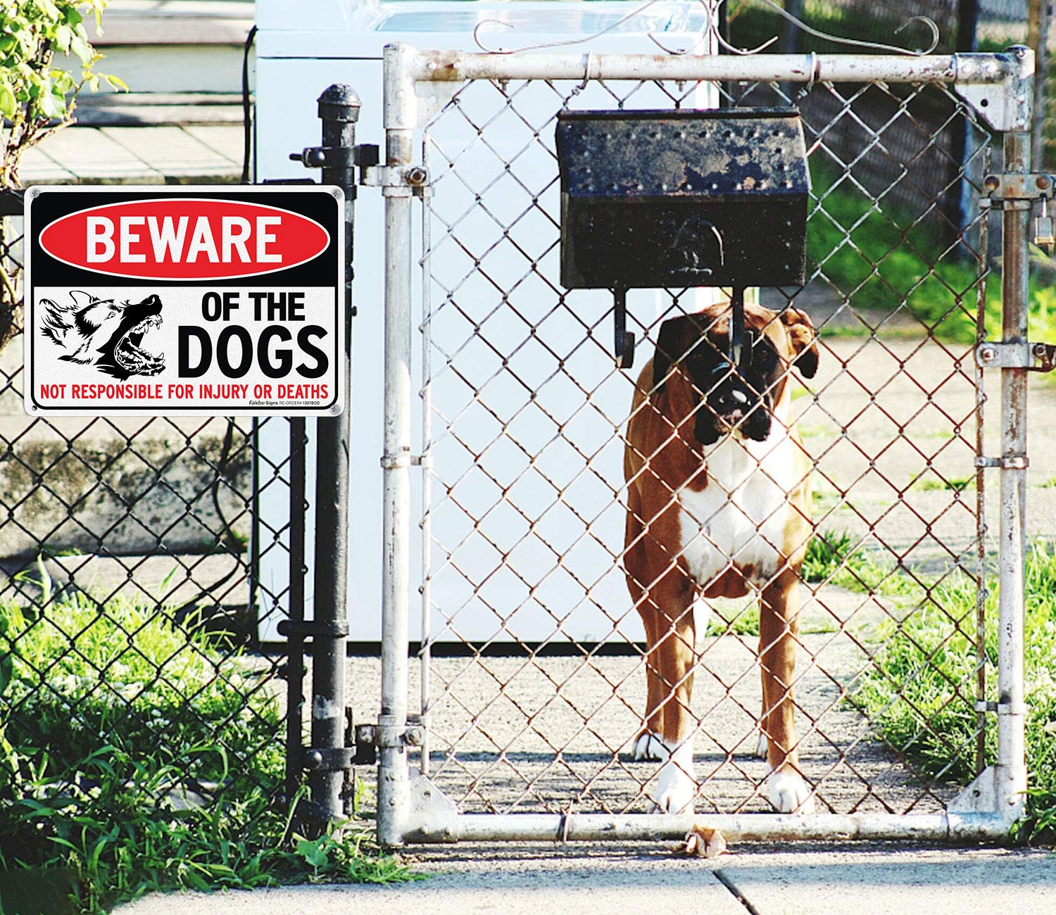Beware of Dog Sign Not Responsible for Injury or Death,10x7 Inch Rust 