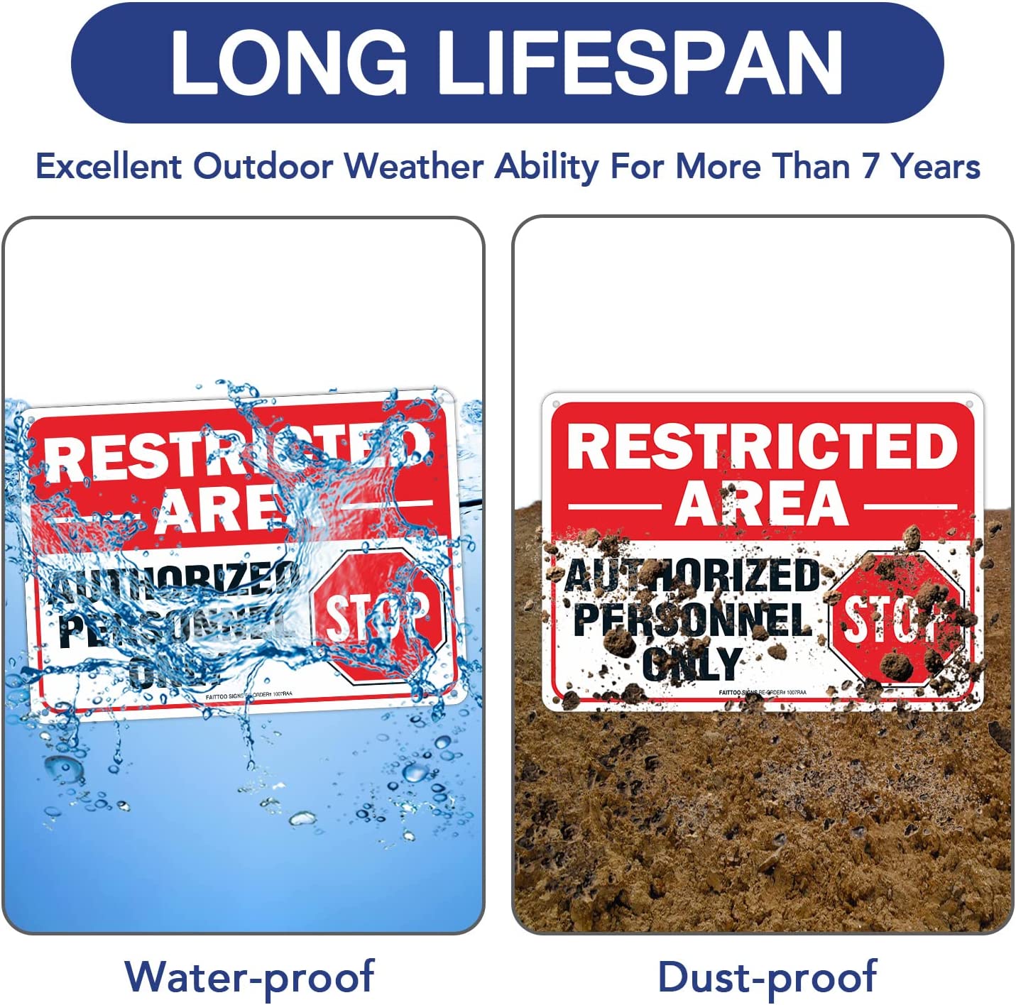Restricted Area Sign Authorized Personnel Only, Do Not Enter Sign, 10 x 7 Inches .40 Rust Free Aluminum, UV Protected, Waterproof, Weather Resistant, Durable Ink, Easy to Mount